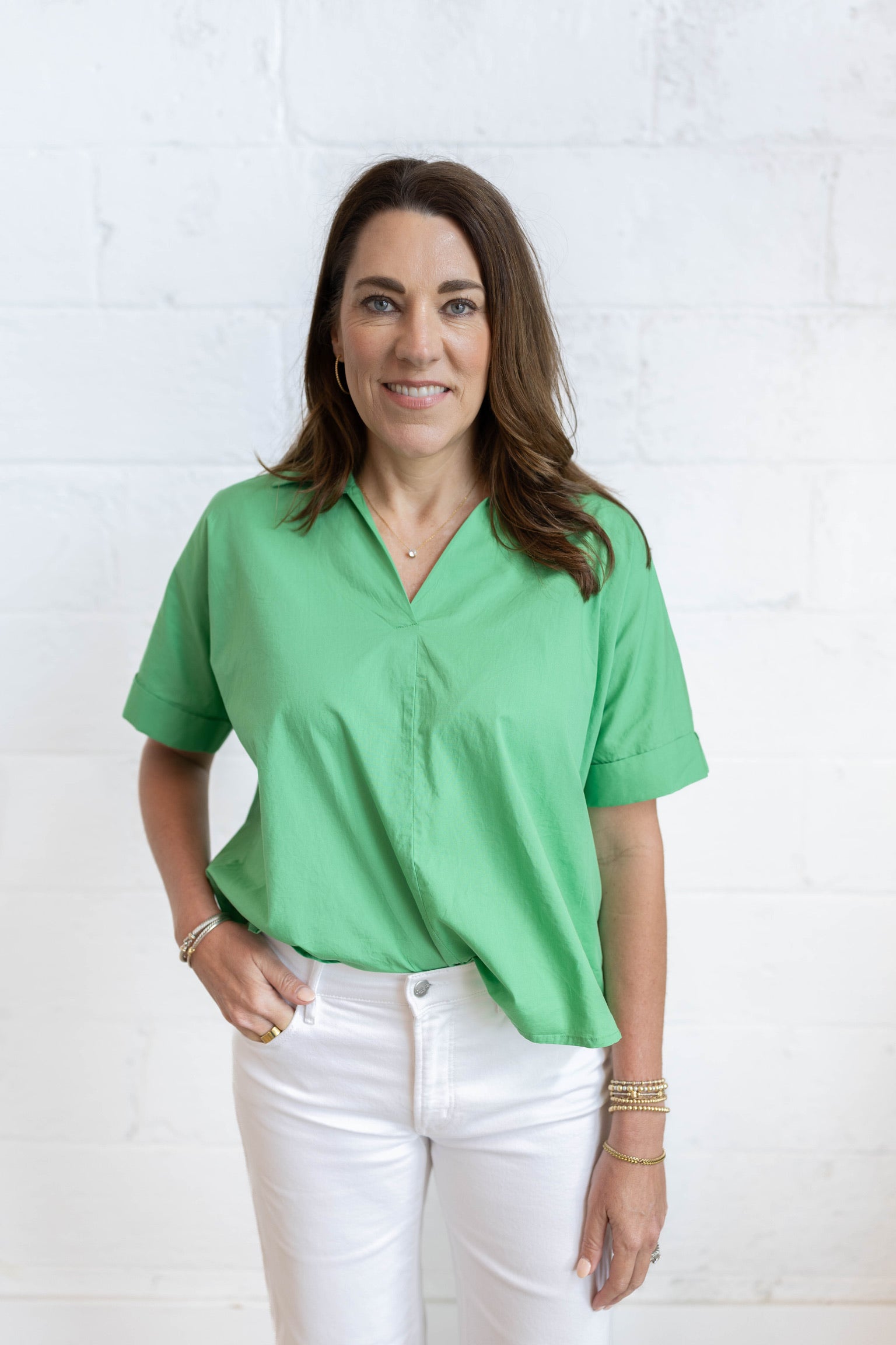 Green Collar Blouse