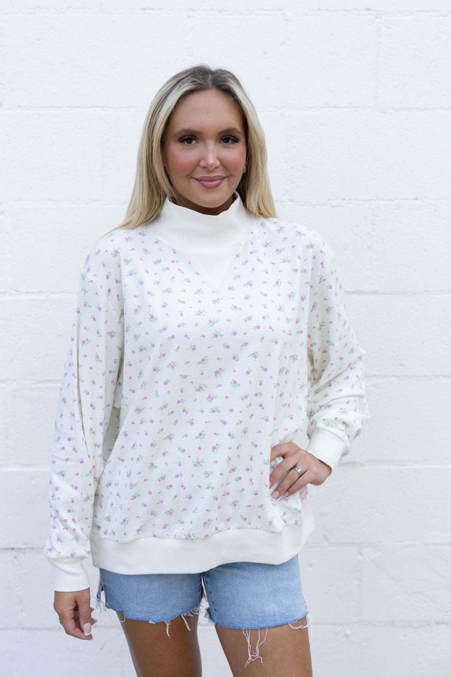 Peony Sprinkle Lexi Mockneck