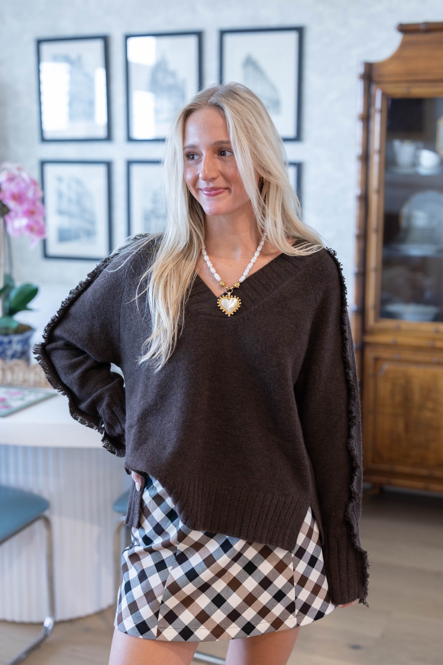 Farrah Frayed Sweater