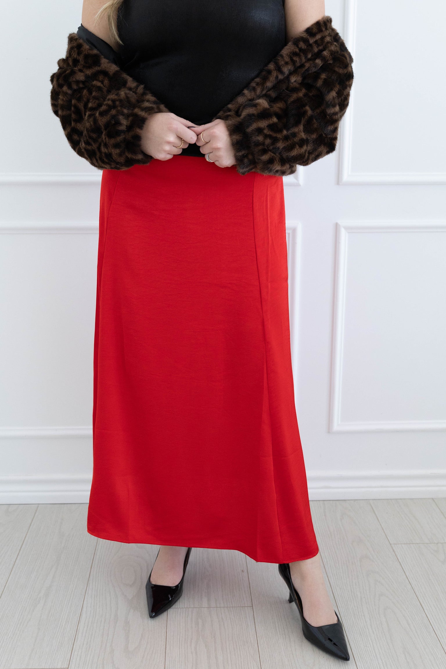 Northpointe Red Midi Skirt