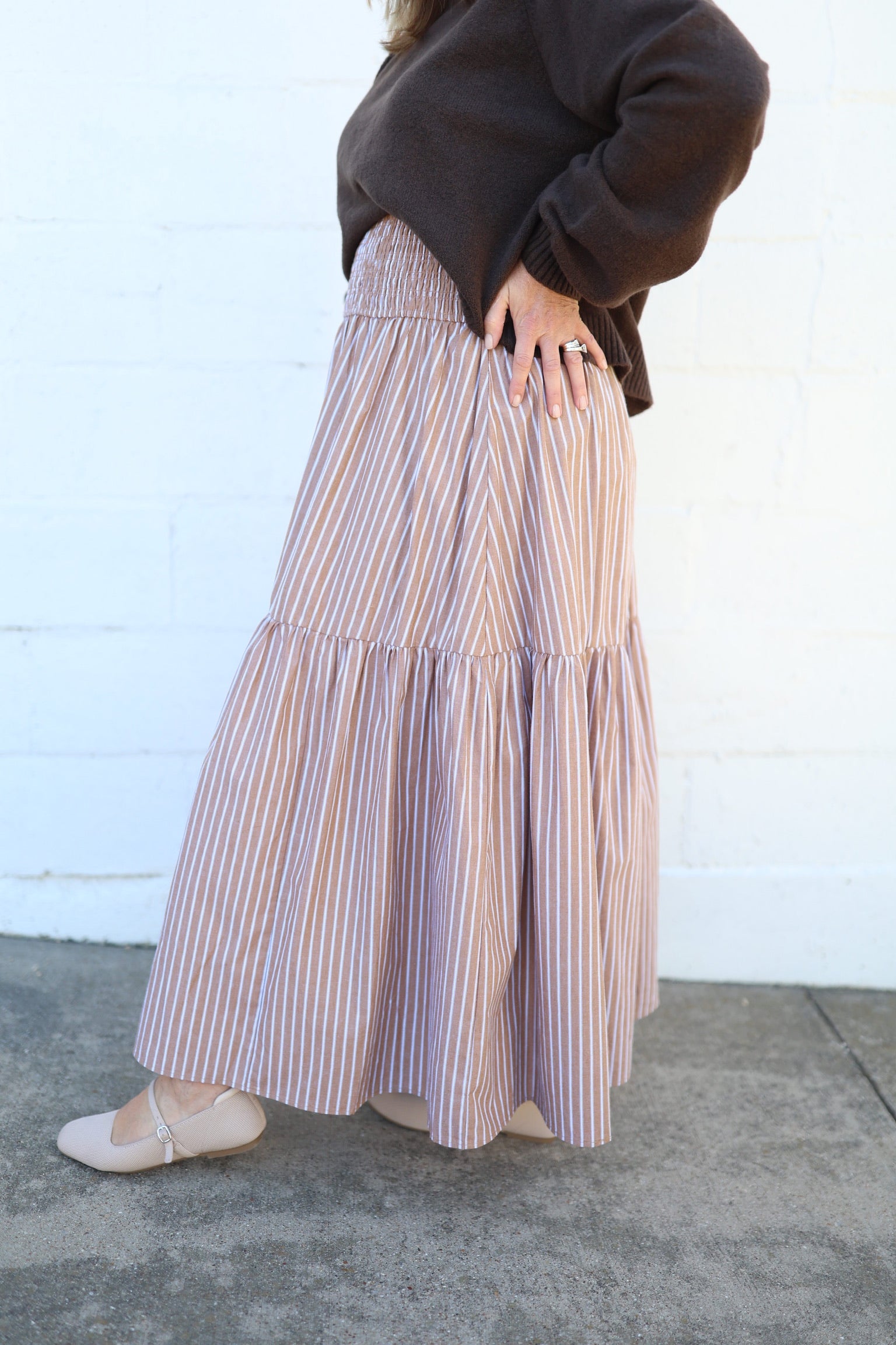Kate Stripe Smock Maxi Skirt