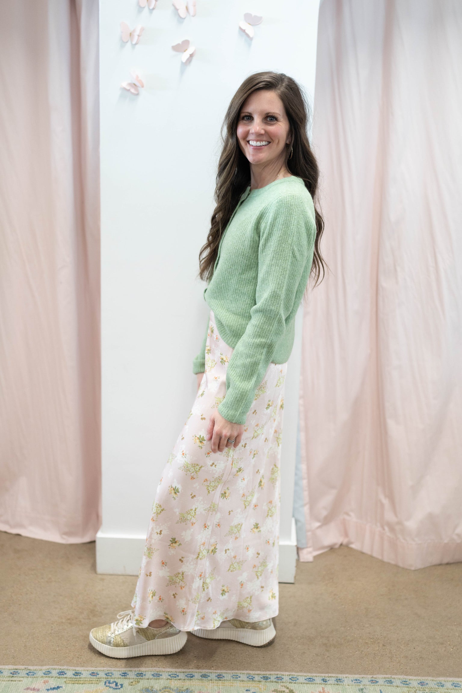 Green Medina Rib Cardigan