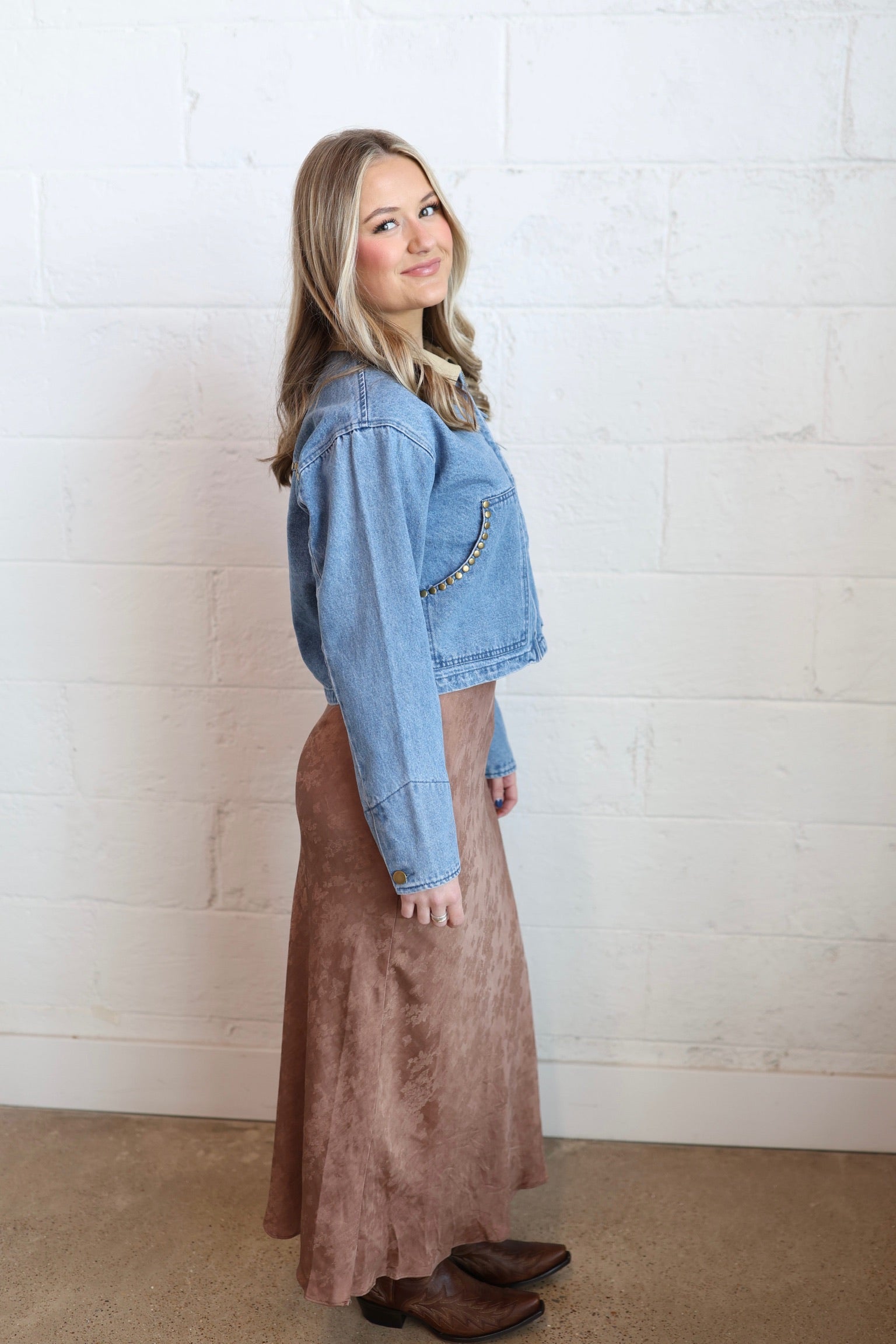 Floral Jacquard Midi Skirt