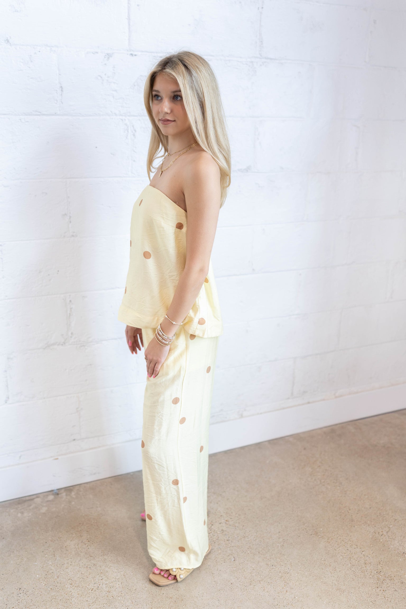 Lemon Polka Dot Top
