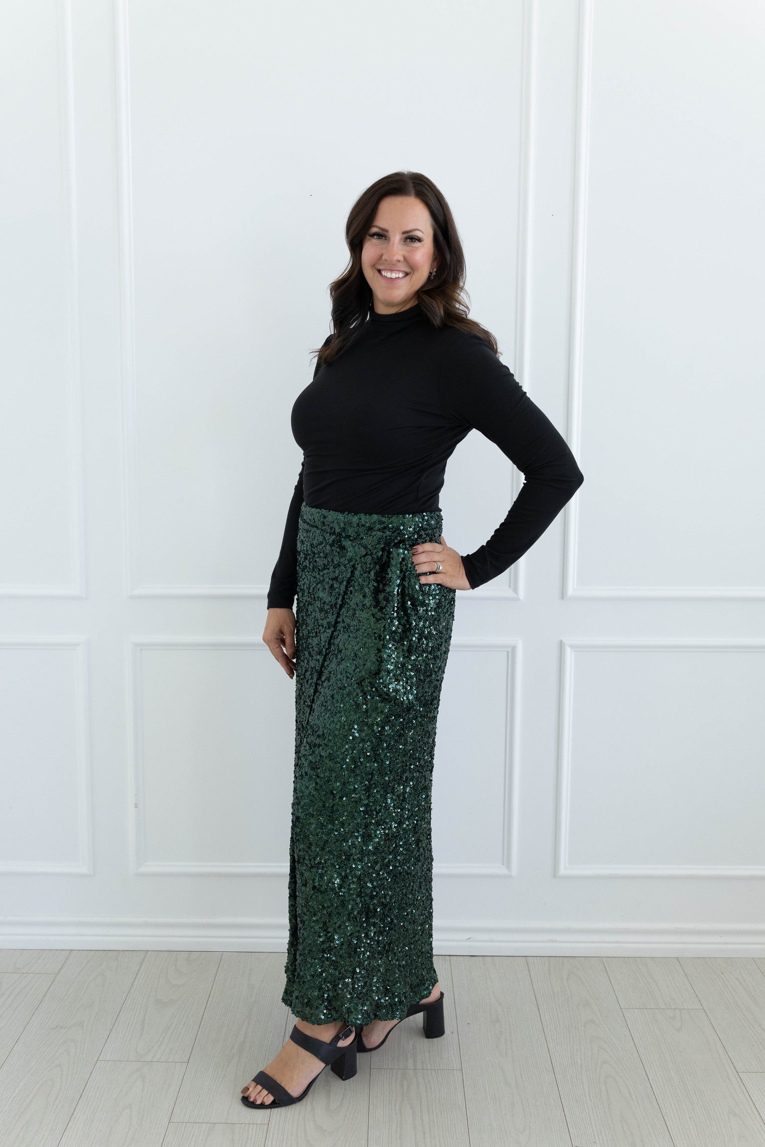 Sutton Sequin Wrap Skirt