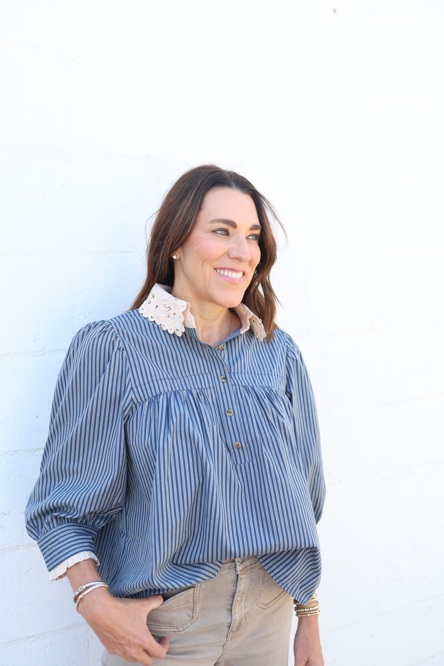 Sofie Striped Lace Top