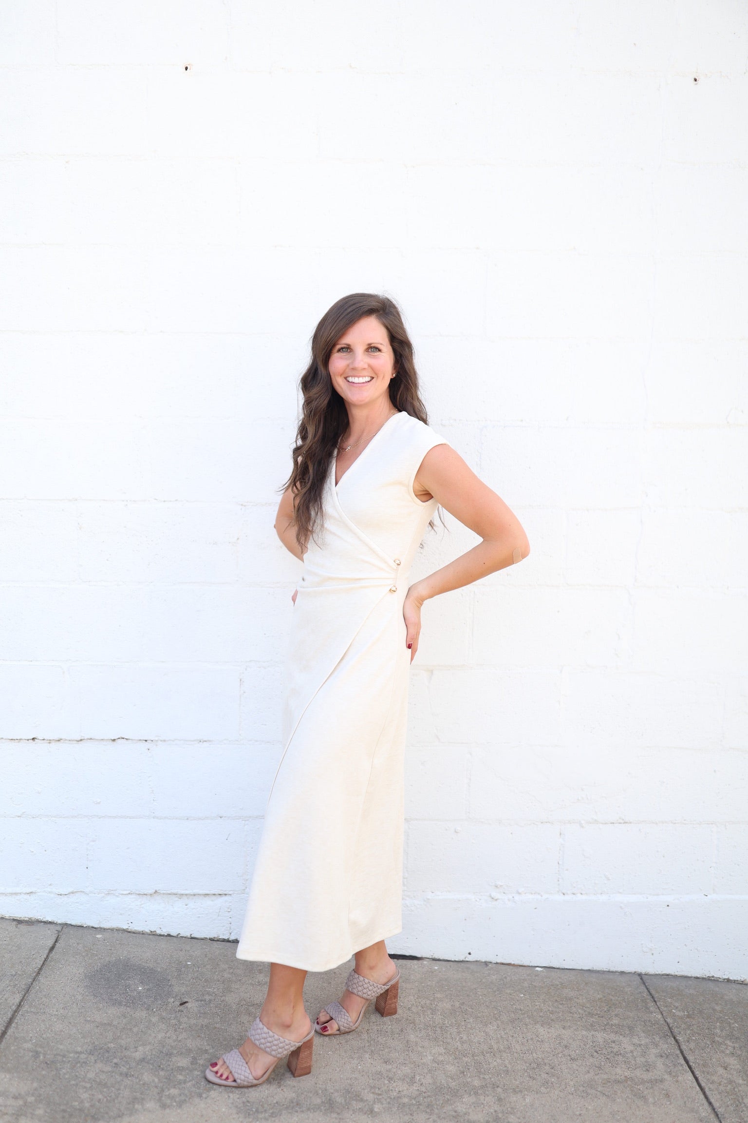 Heathered Knit Wrap Dress