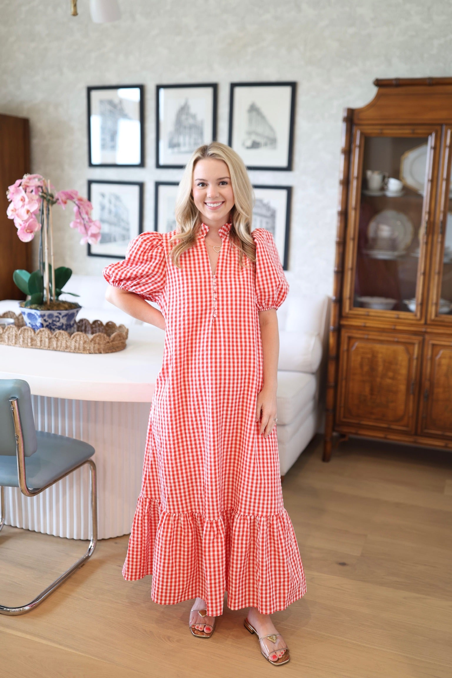 Ruth Red Gingham Dress