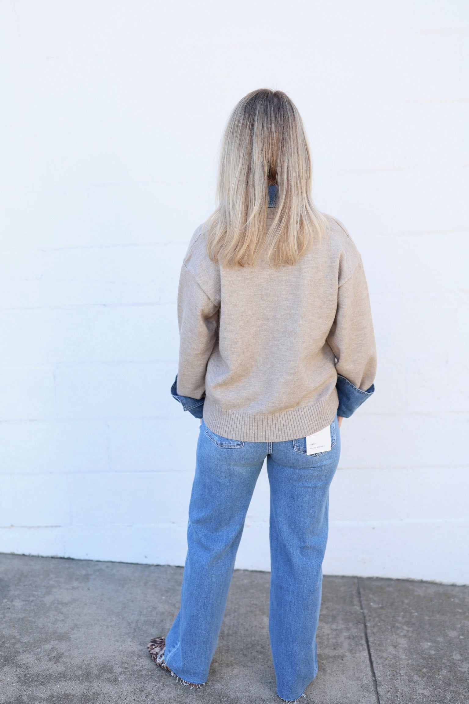 Oatmeal Denim Novelty Sweater