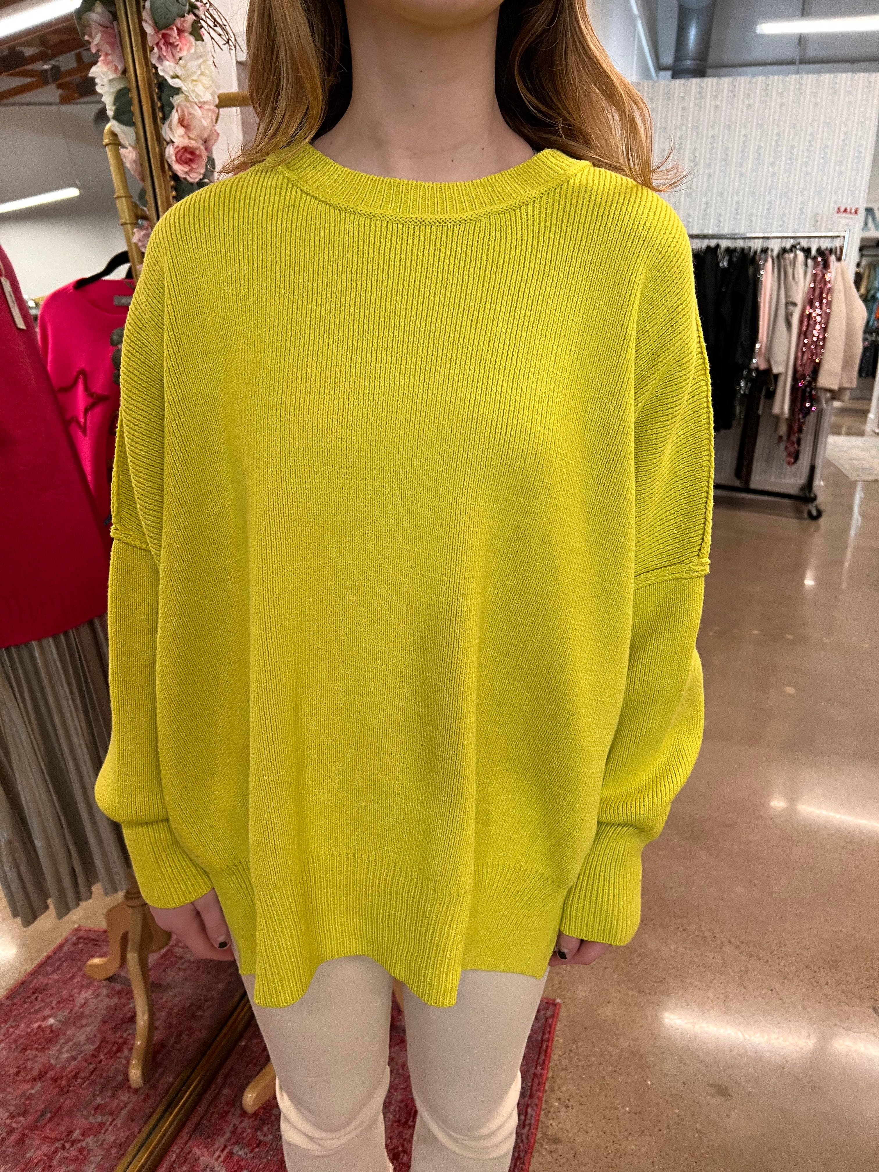 Lime Oversized Sweaters