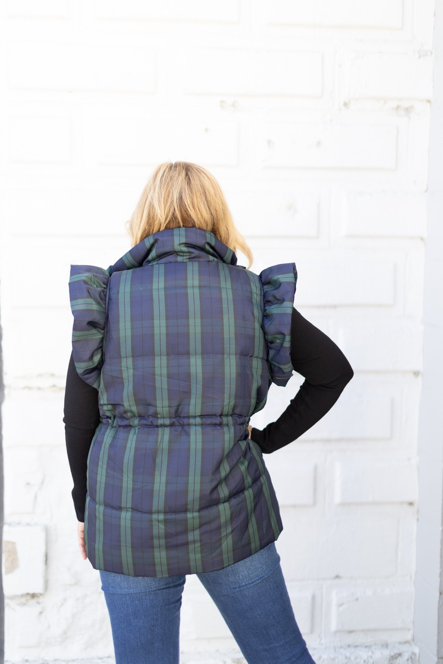 Plaid Puffer Vest