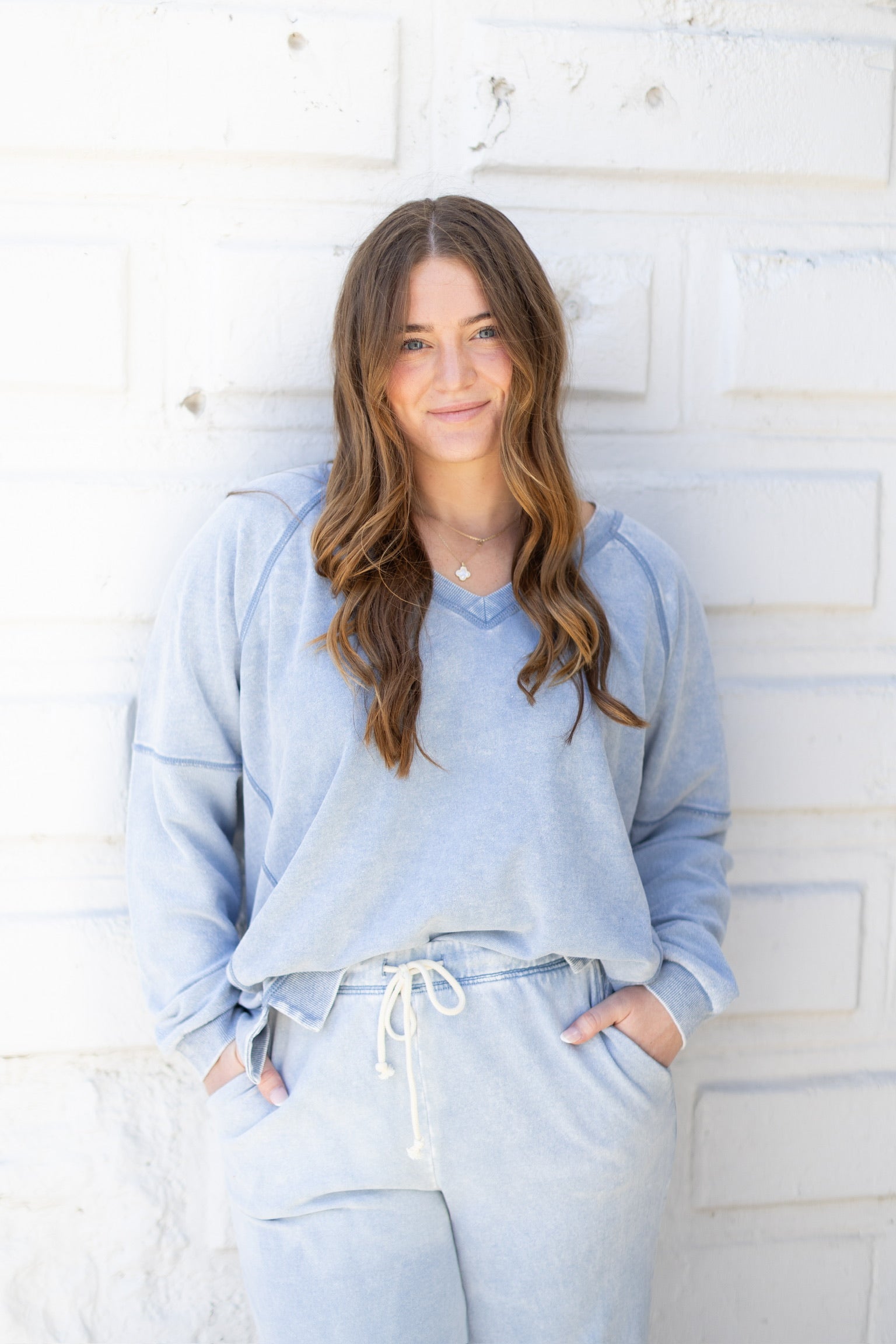 Easy V Knit Denim Sweatshirt | Z SUPPLY