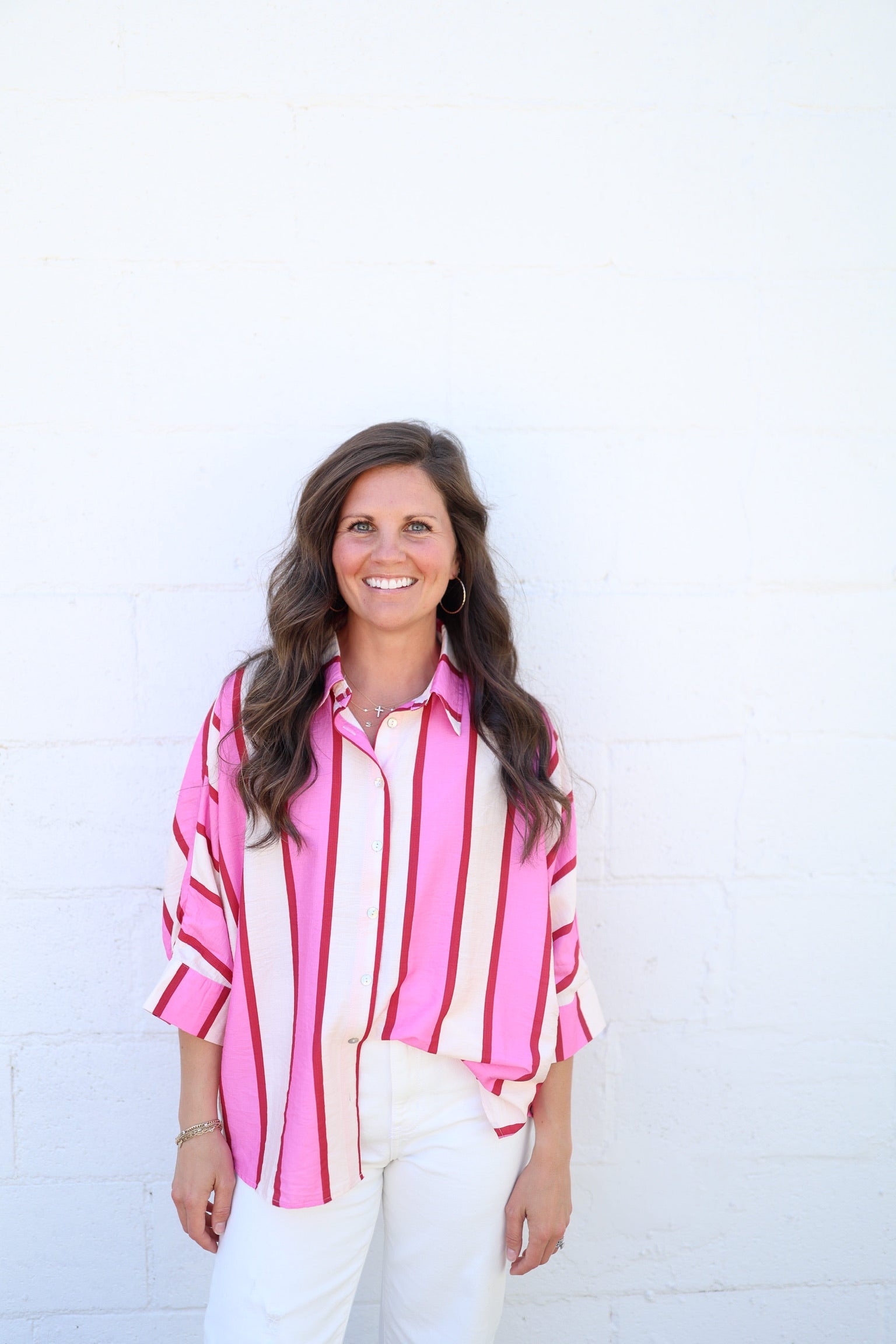Isla Pink Stripe Blouse