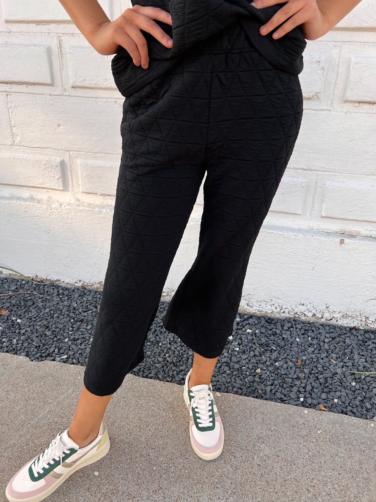 Quilted Pants, Black (Top Sold Separately)