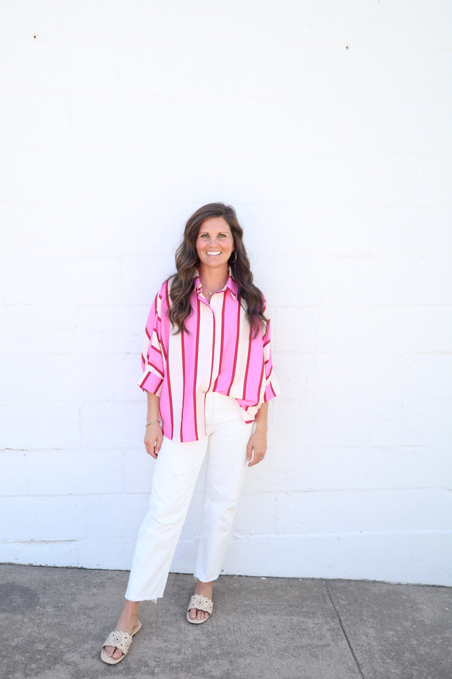 Isla Pink Stripe Blouse