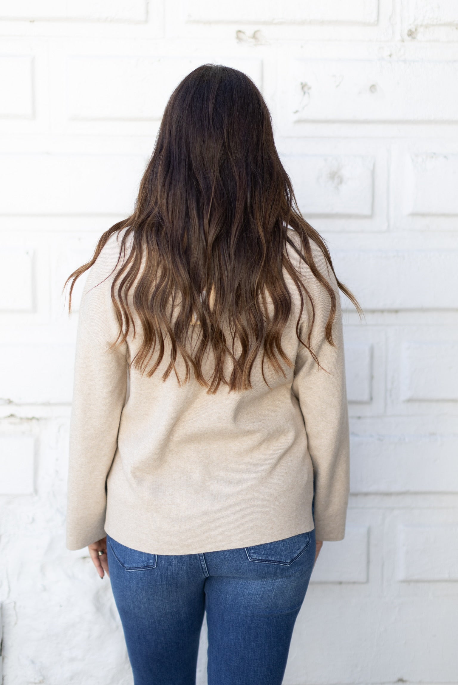 Oatmeal Gold Button Sweater