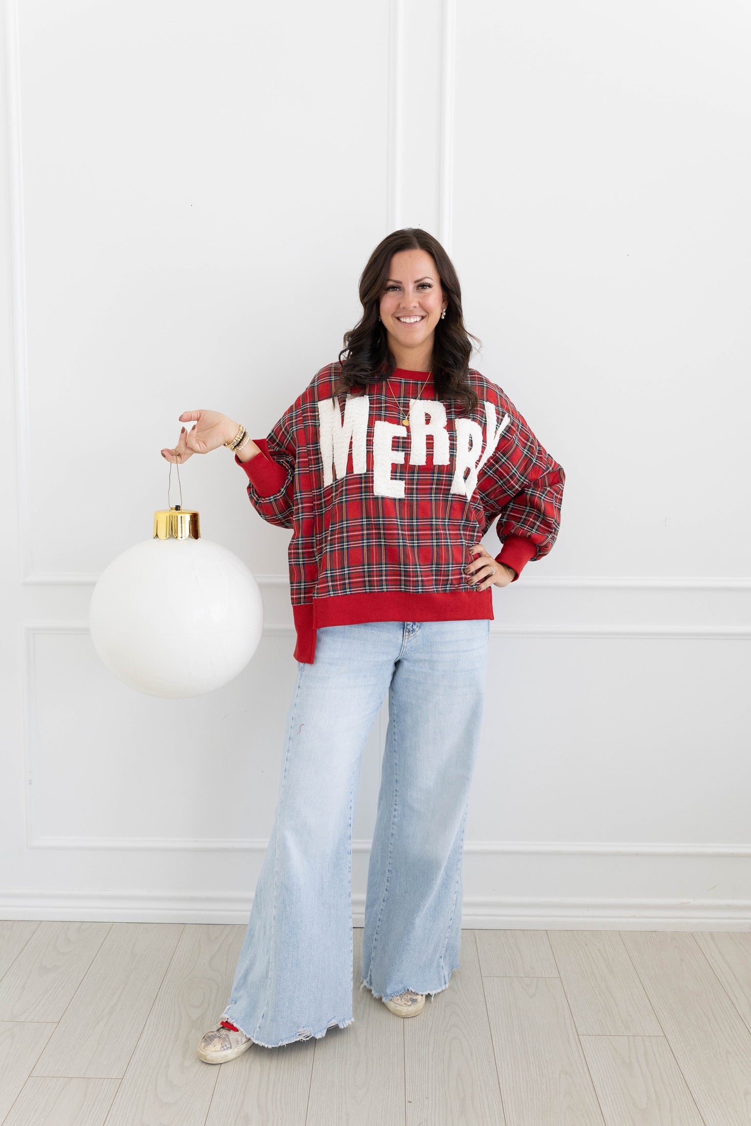 Plaid Merry Sweatshirt