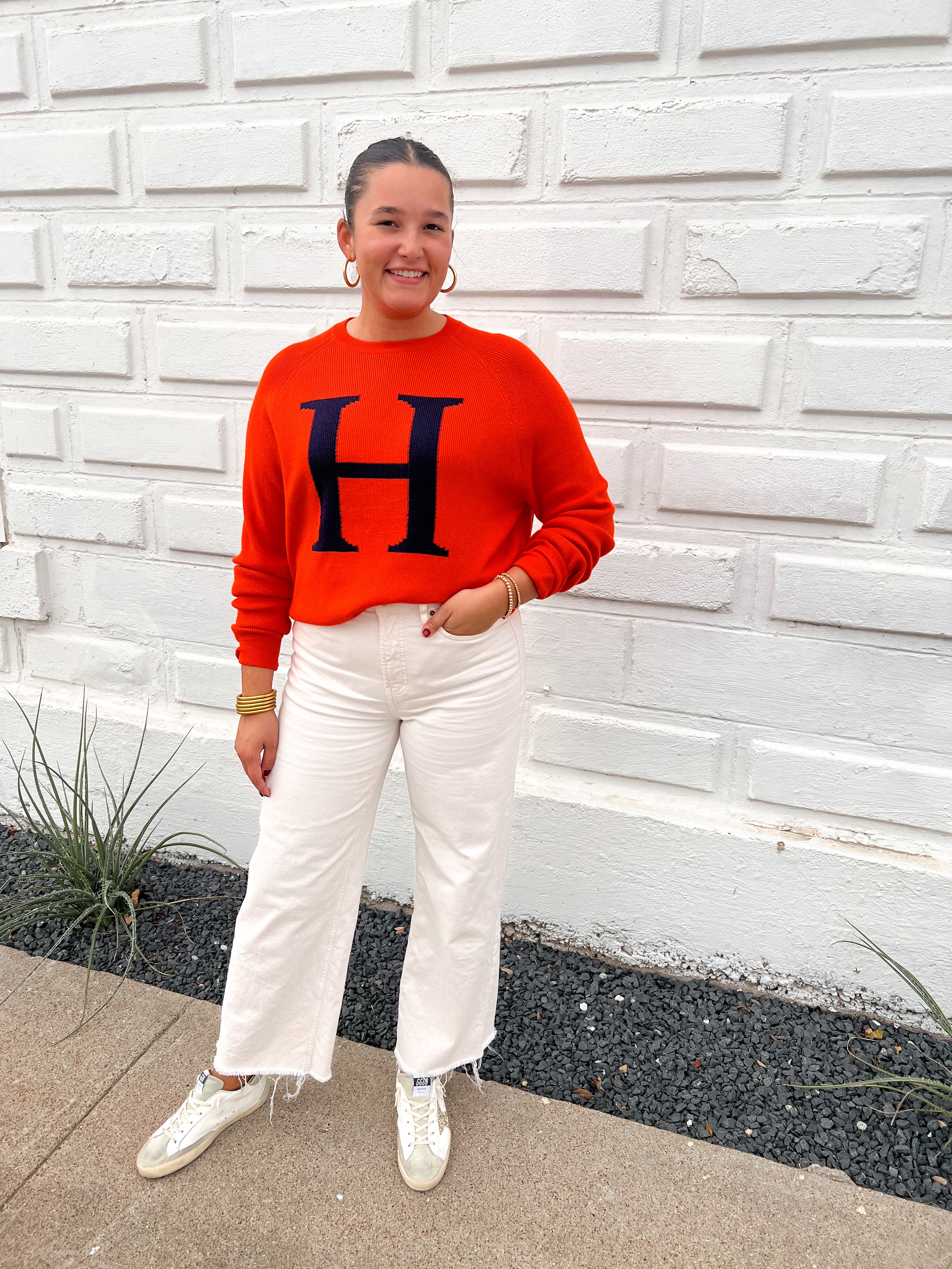Orange H Sweater