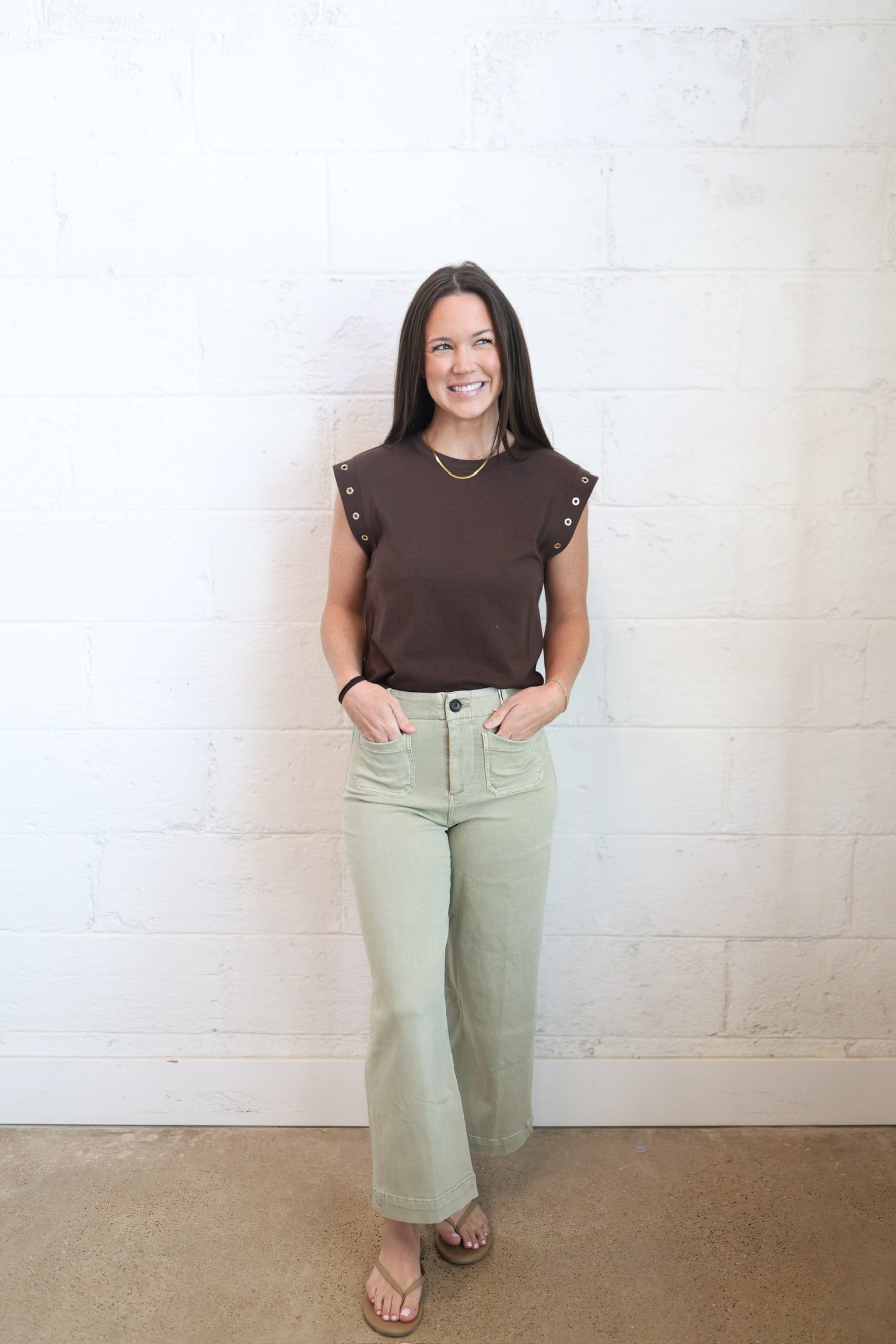 Dark Chocolate Camino Grommet Top