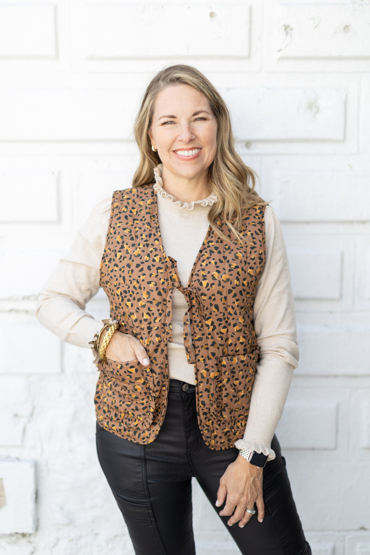 Leopard Tie Vest