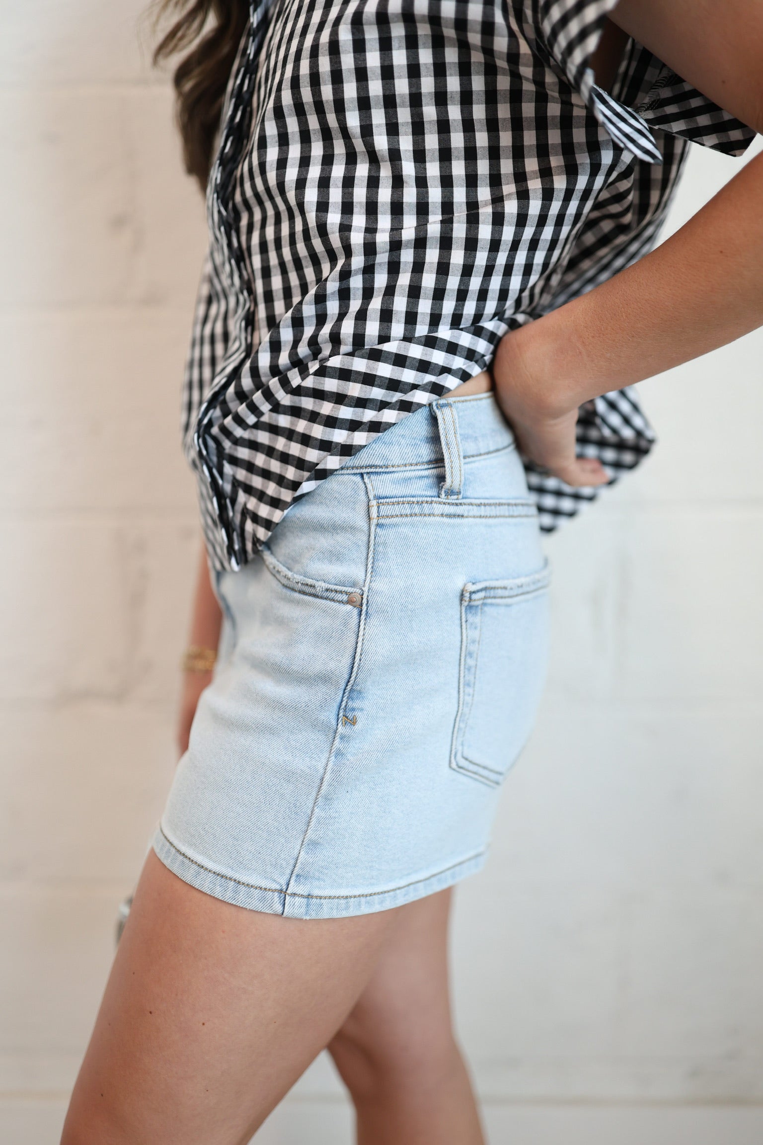 Camilla High Rise A Line Denim Shorts