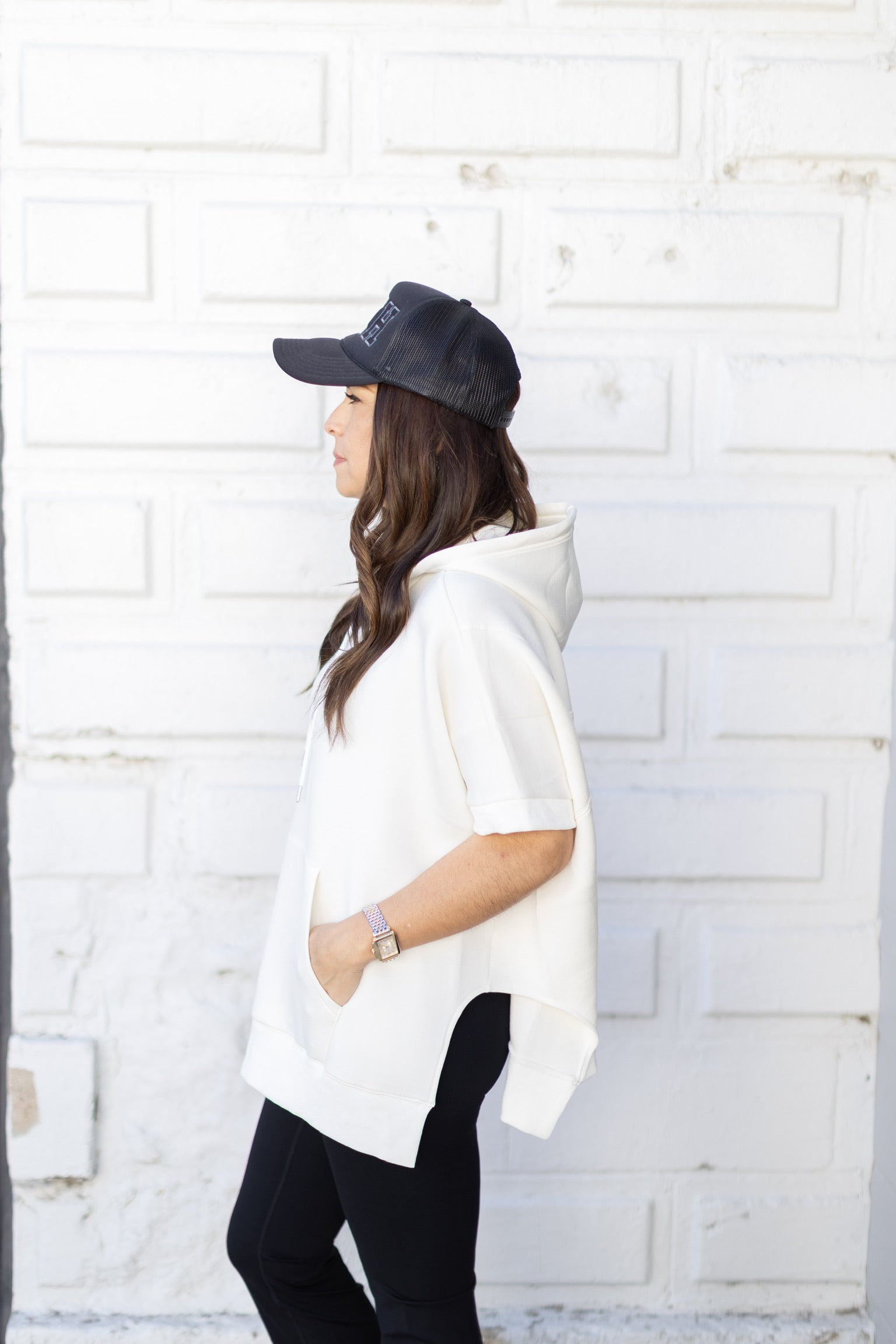 White Scuba Poncho Hoodie