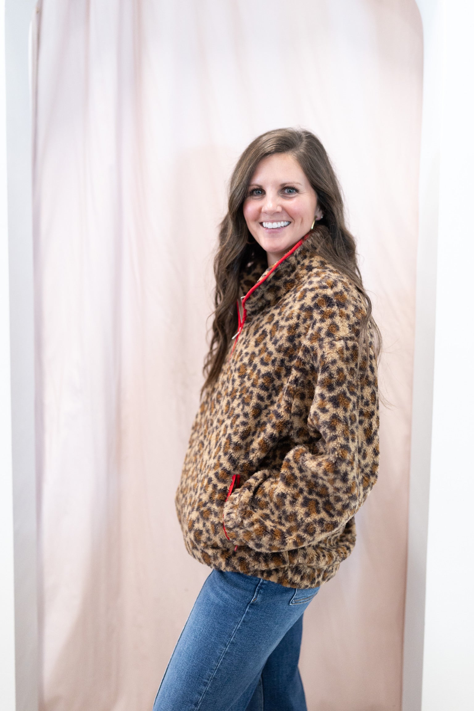Leopard Half Zip