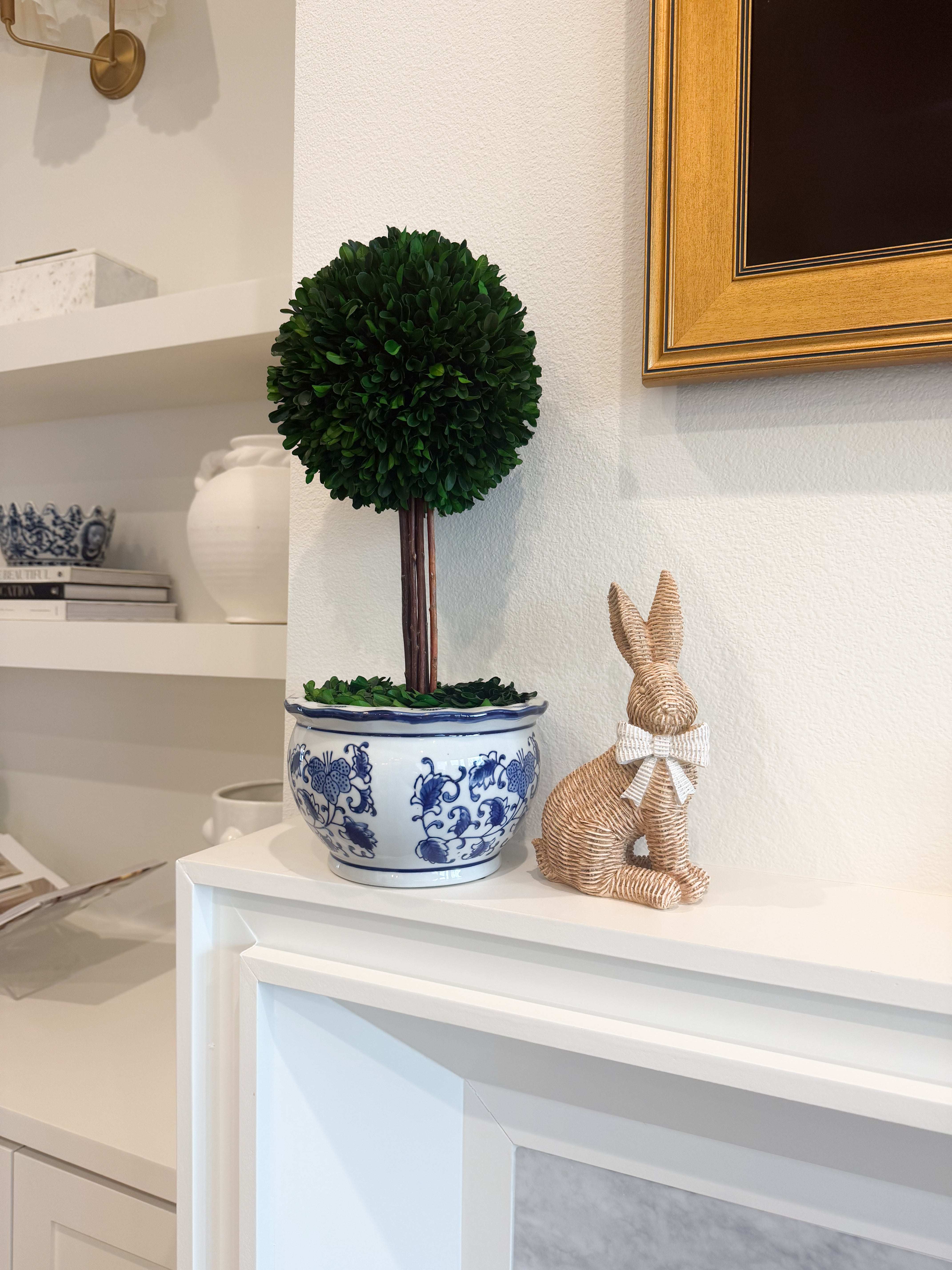 Wicker Bunnies W/ Bow