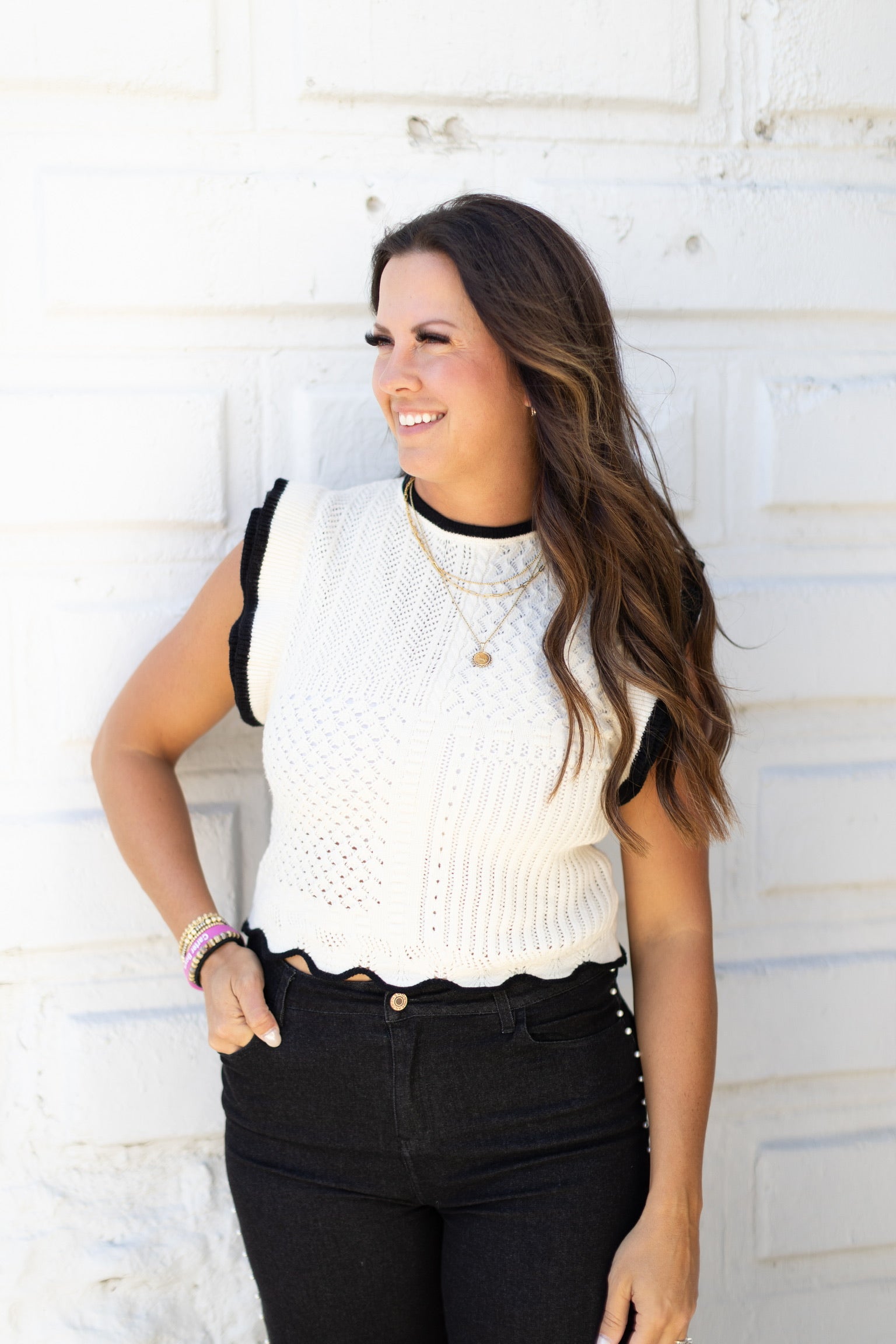 Scalloped Sweater Vest