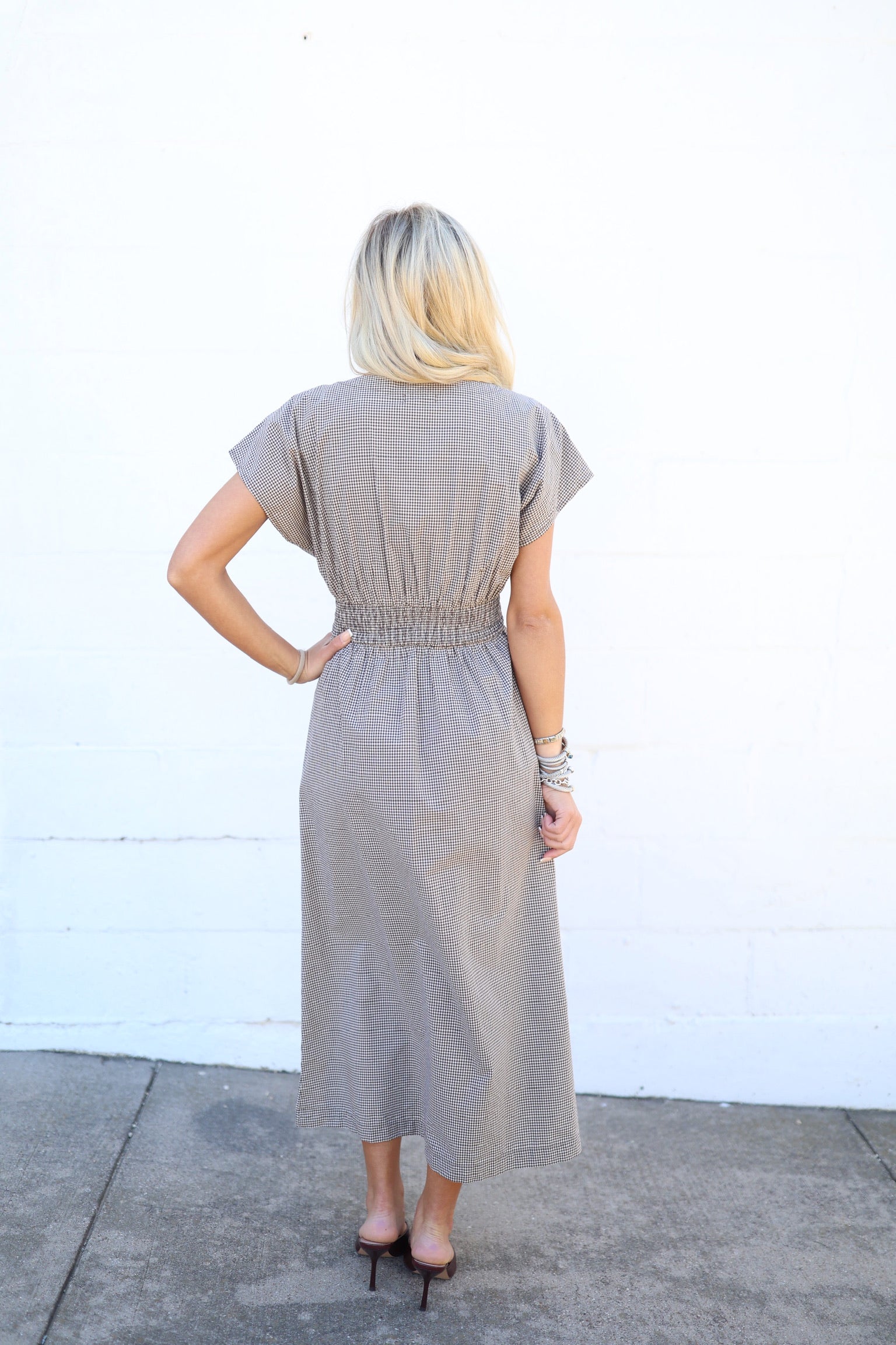 Sanna Gingham Midi Dress