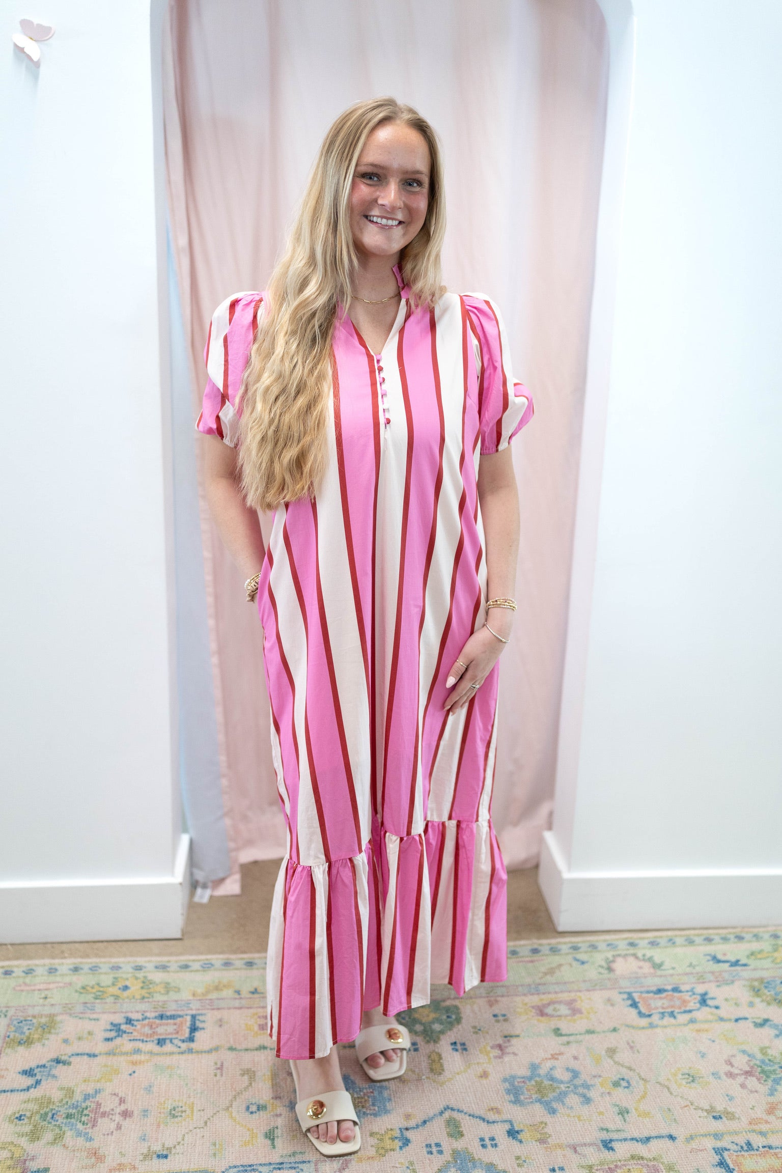 Scarlett Stripe Midi Dress
