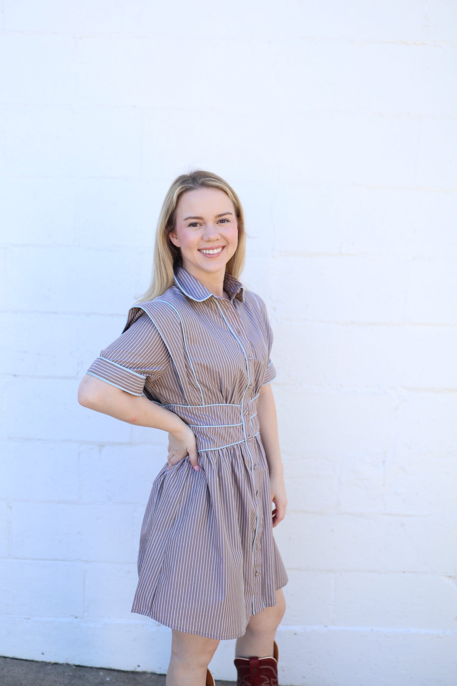 Sutton Stripe Poplin Dress
