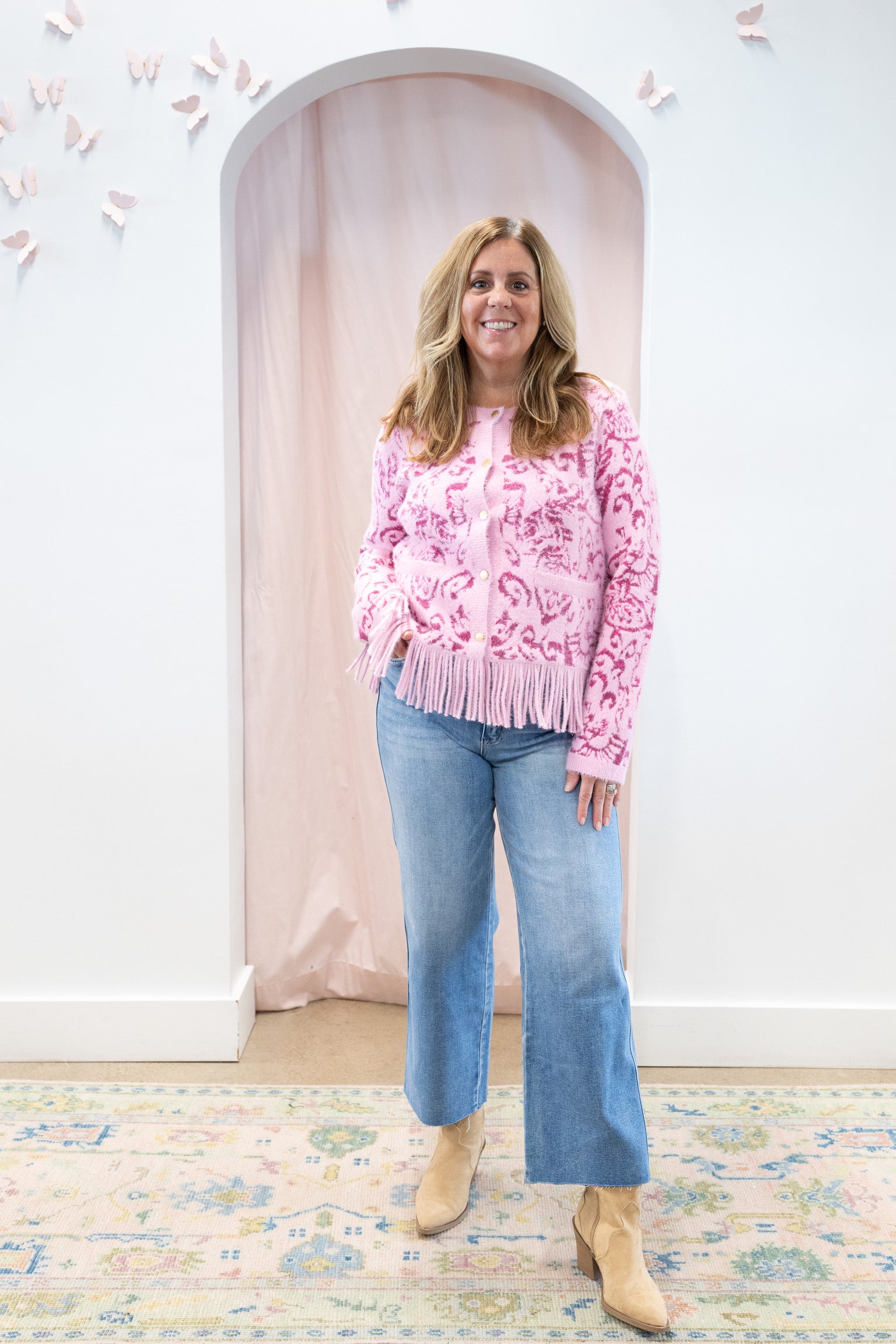 High Rise Slim Wide Jeans