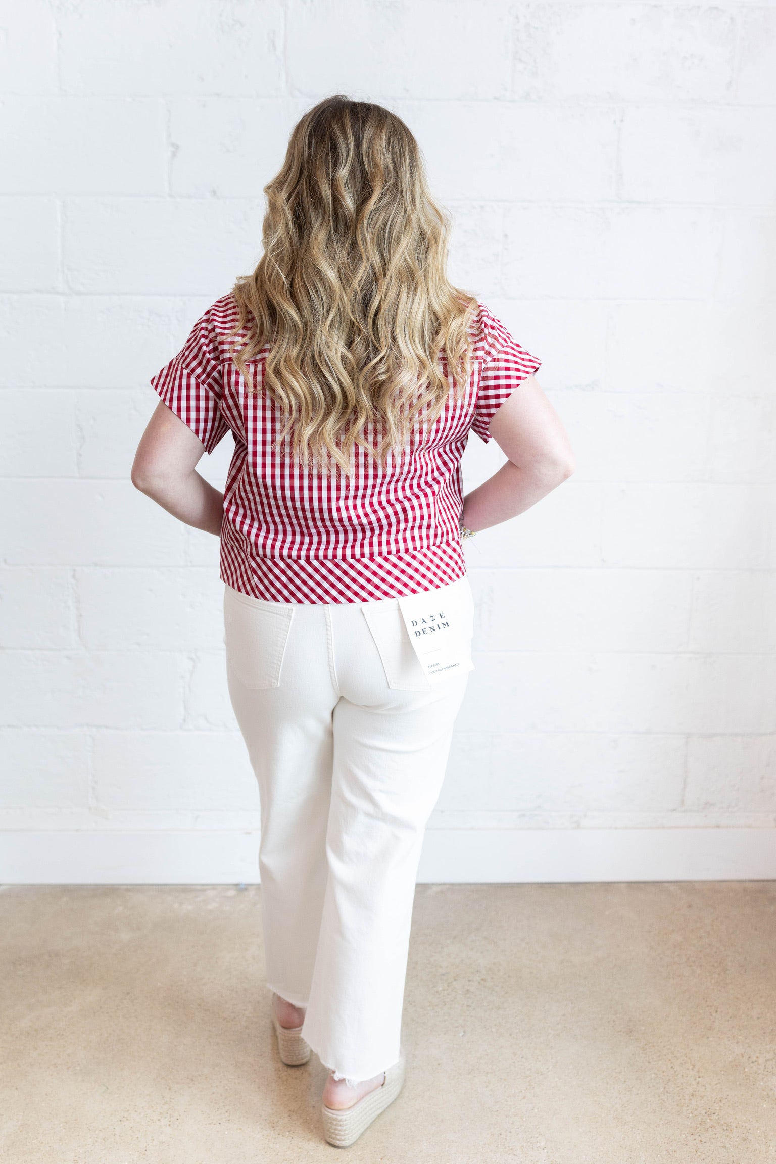 Ruby Red Gingham Top