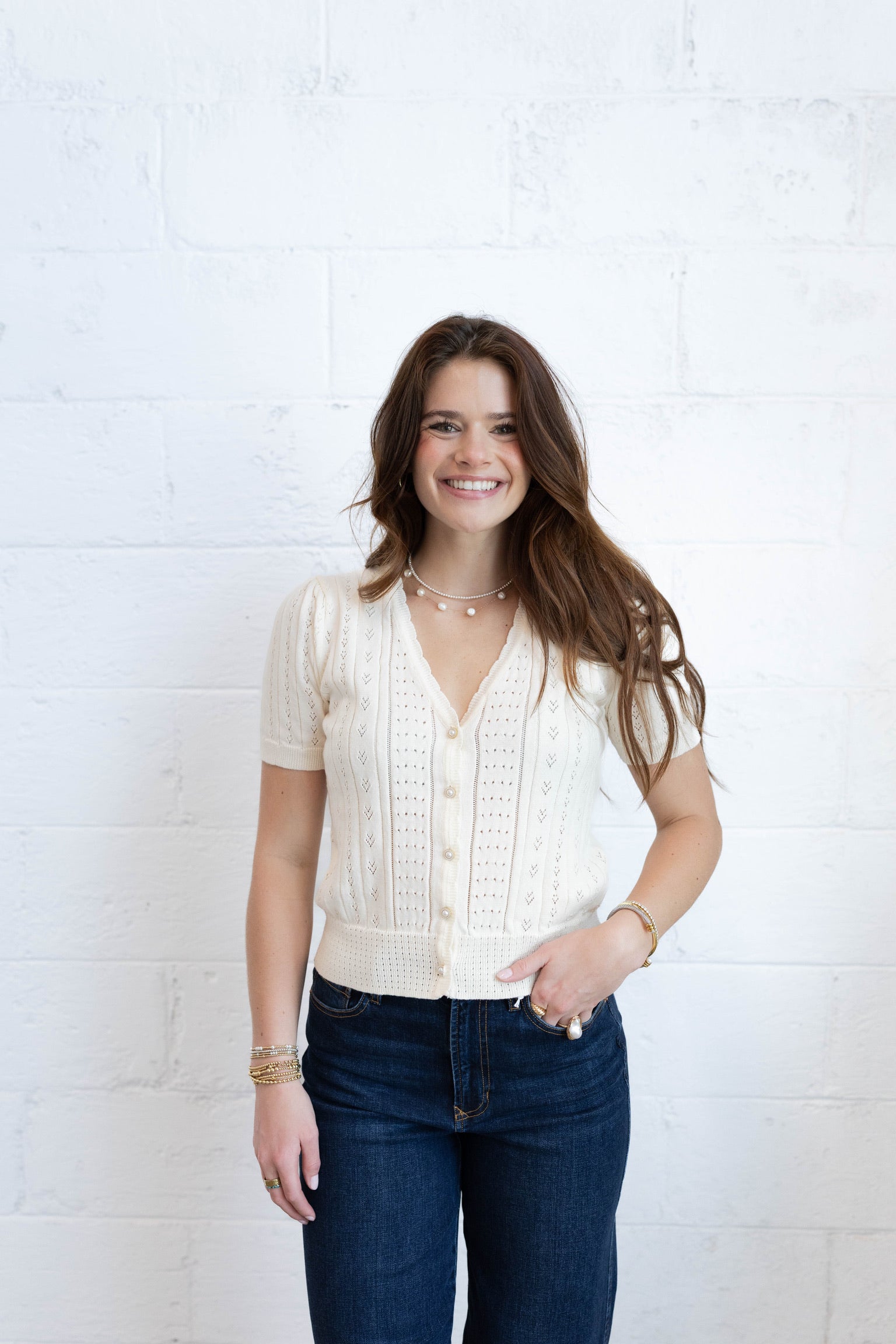 Cream Pearl Sweater
