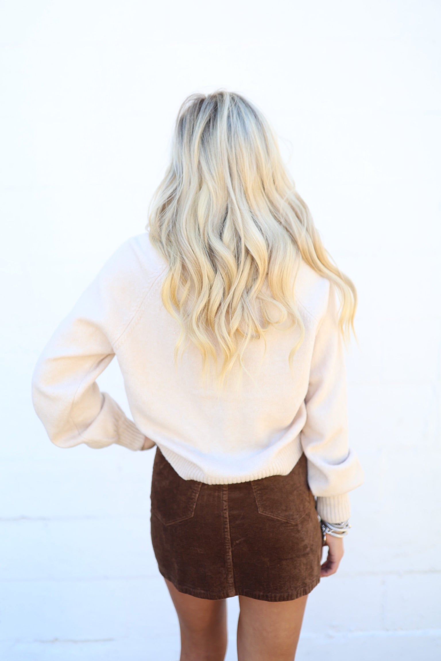 Soft Ecru Coming Up Sweater