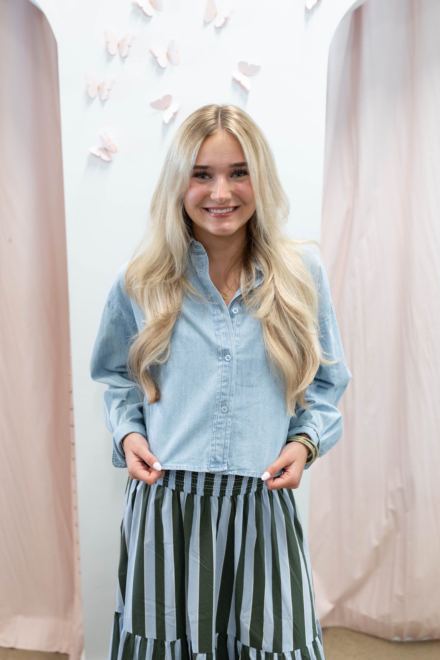 Chambray Denim Button Up