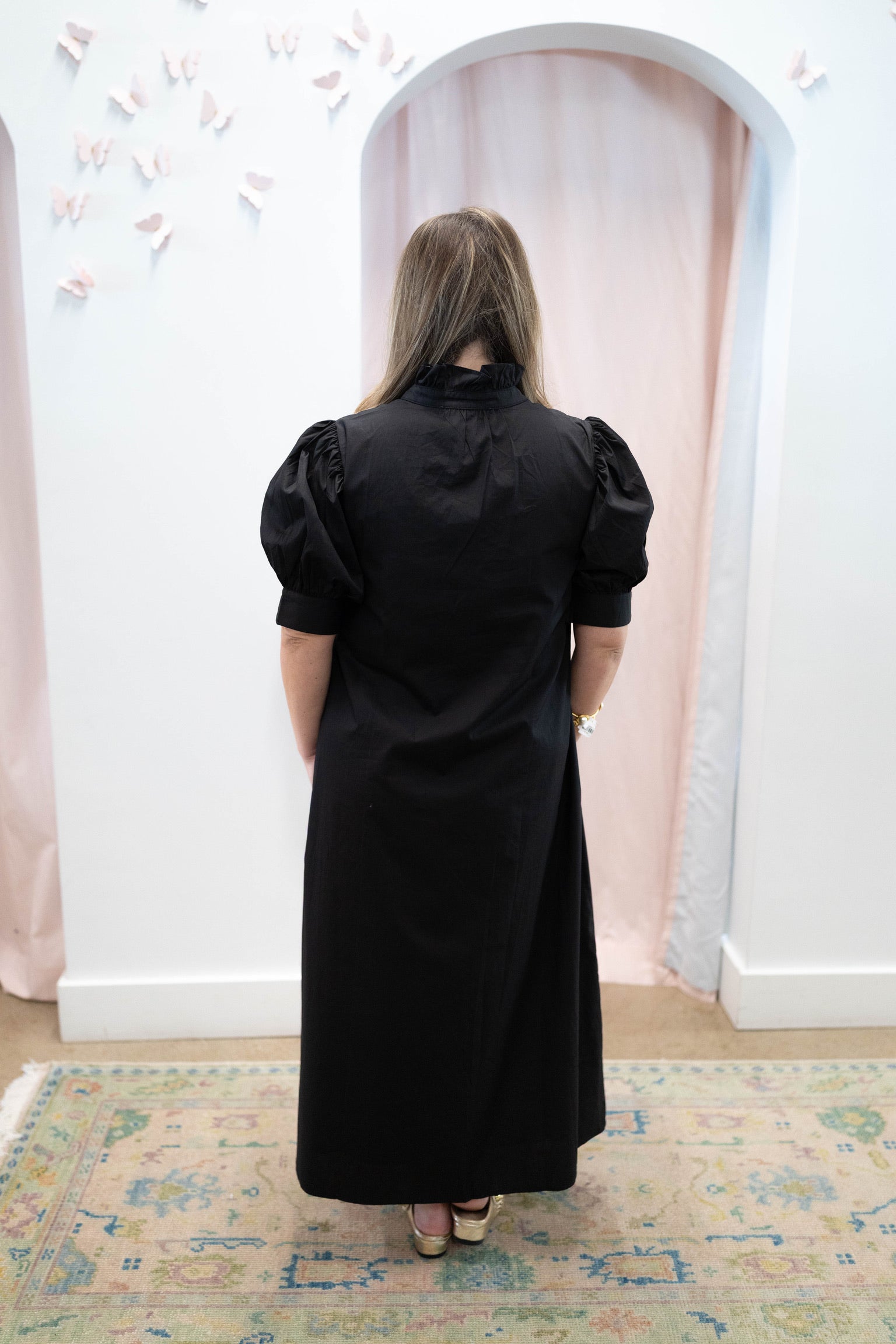 Louise Ruffle Neck Maxi Dress
