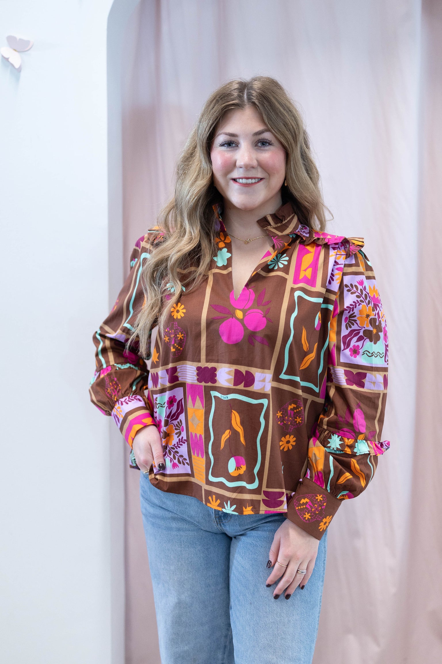 Floral Frame Gianna Blouse