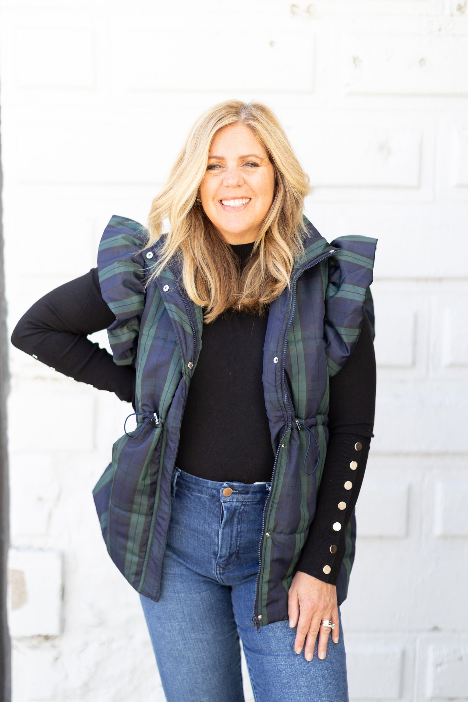 Plaid Puffer Vest