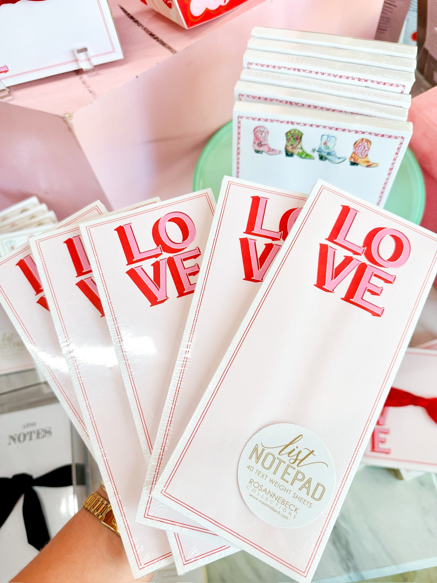 Hand Painted "Love" Skinny Notepad