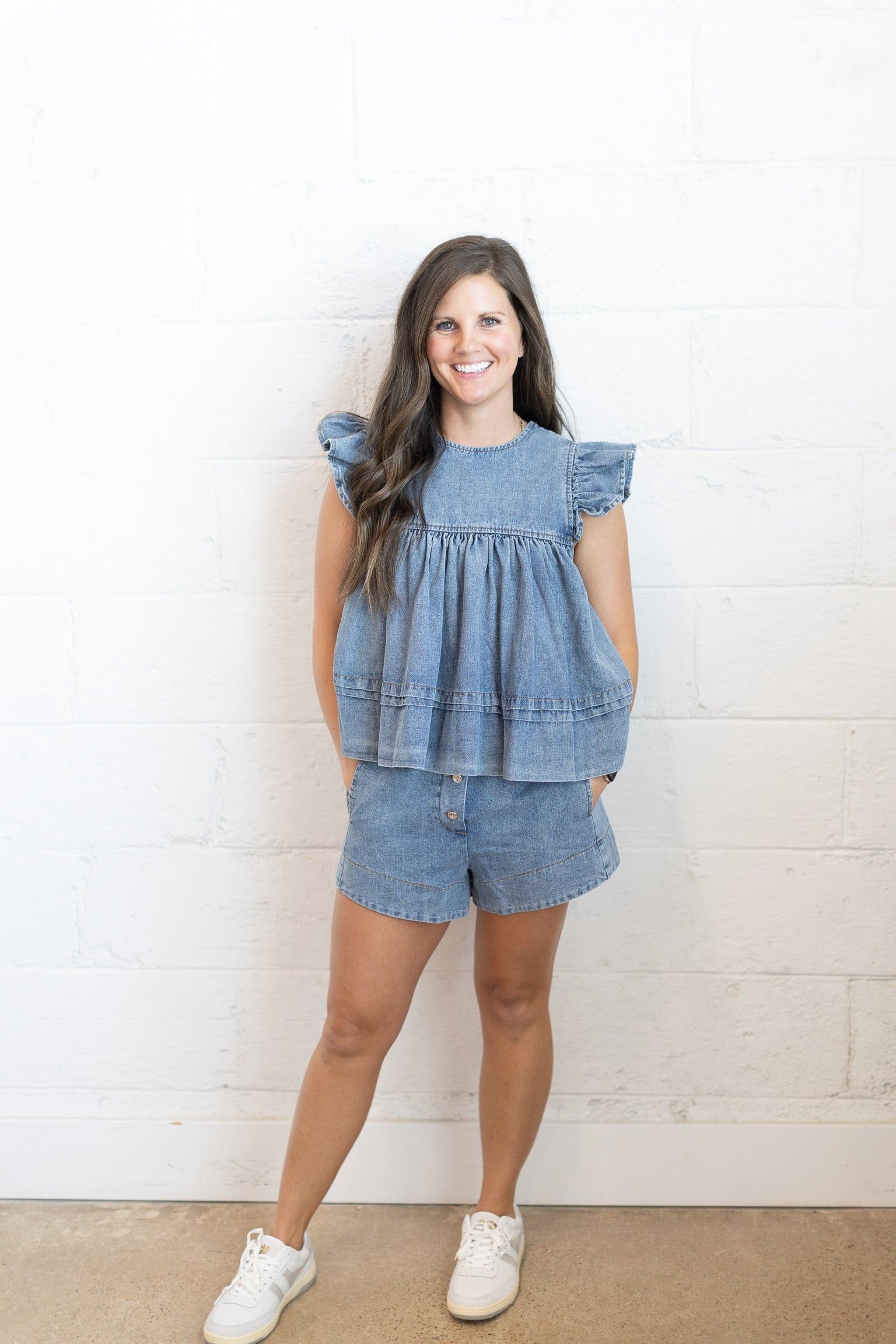 Leah Denim Pull On Shorts