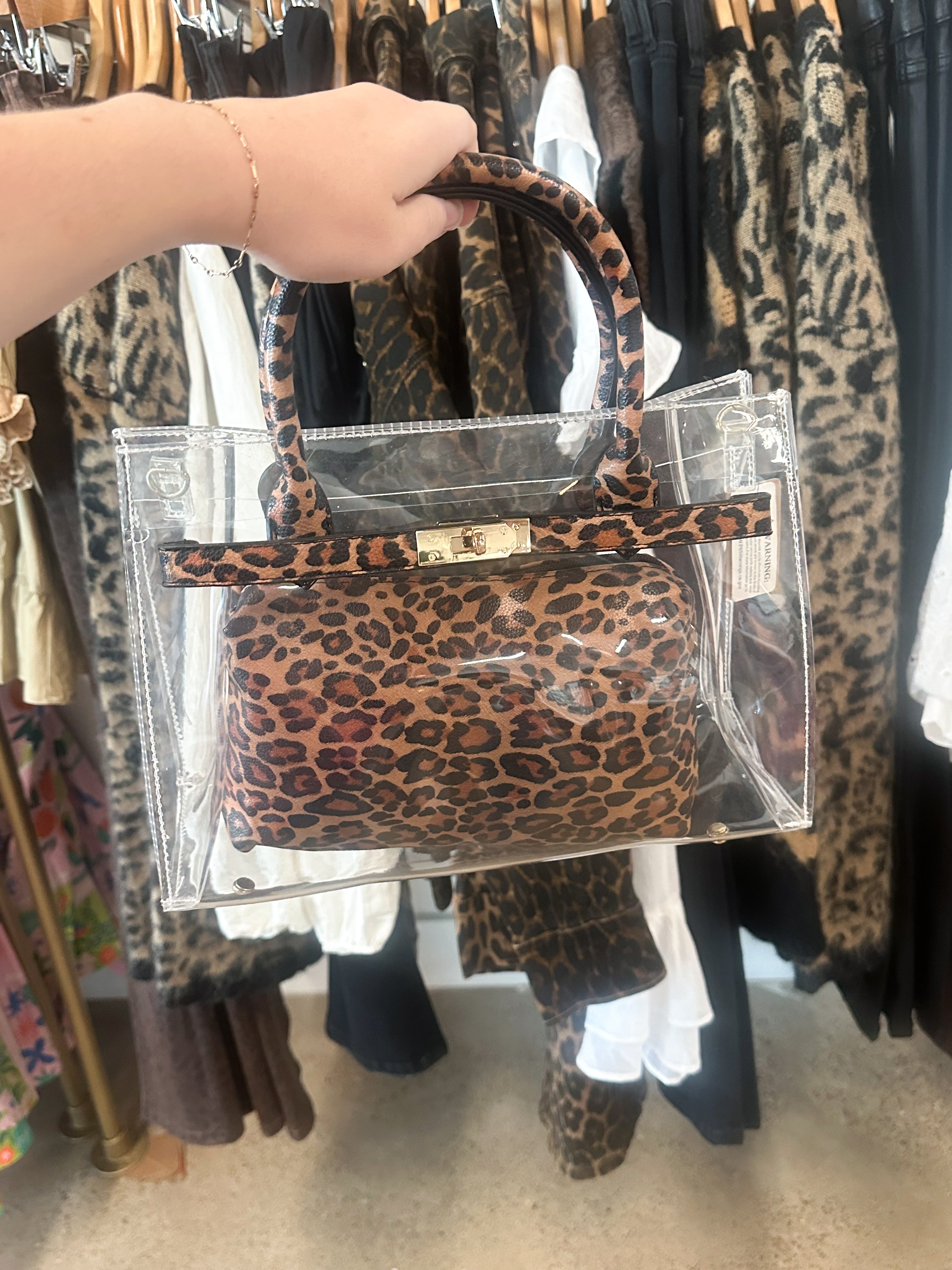 Leopard Clear Bag