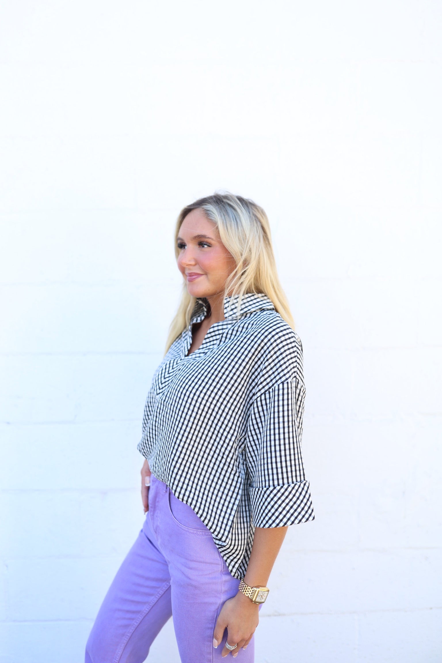 Bernice Gingham Top