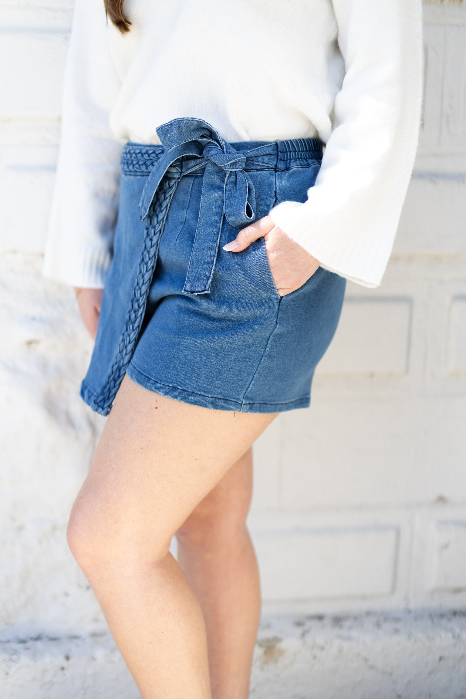 Braided Denim Skirt