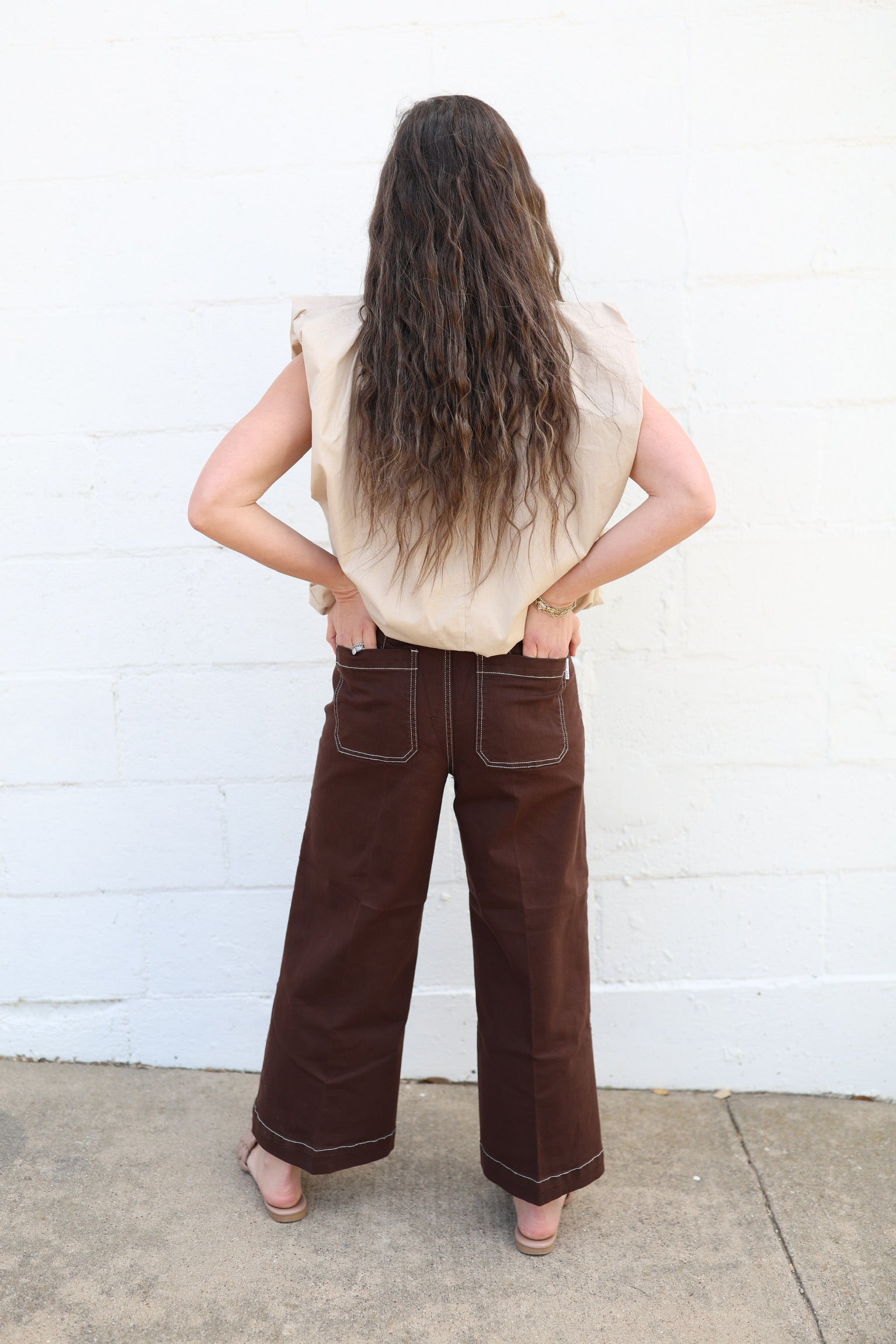 Poplin Vneck Bubble Top