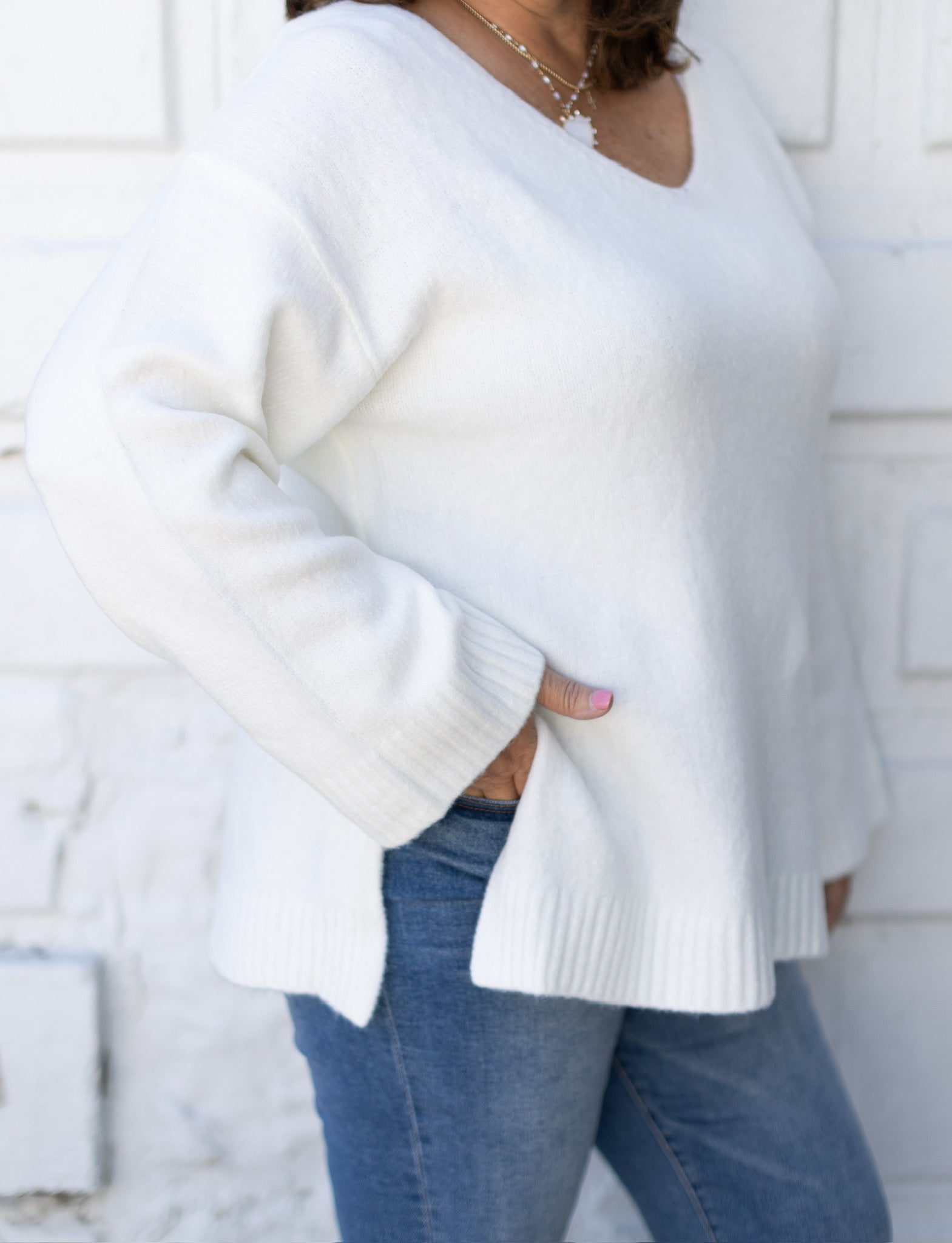 Cream Modern Sweater