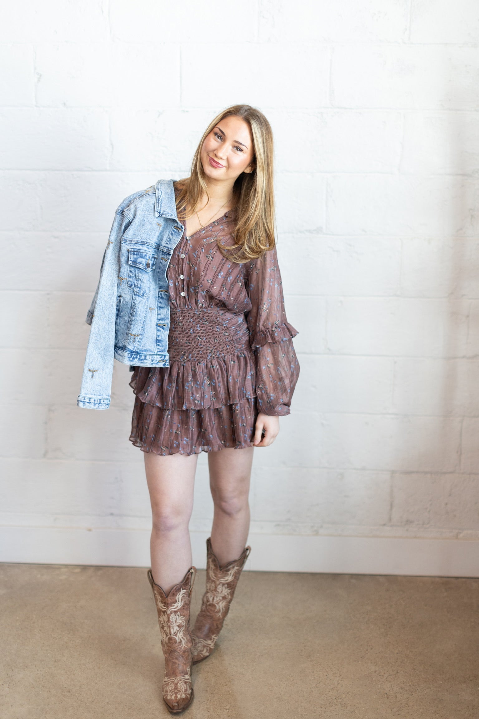 Floral Smocked Mini Dress