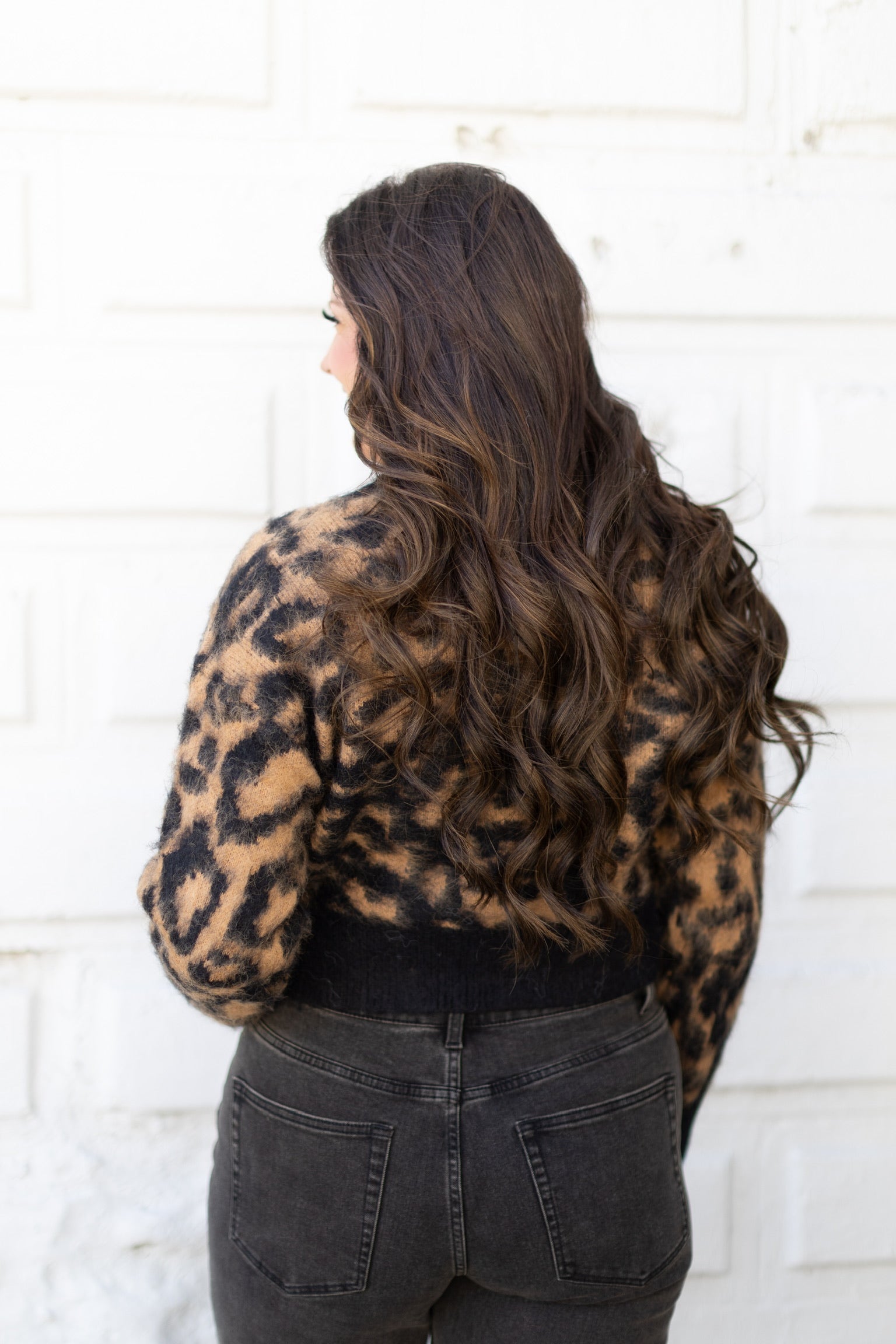 Leopard Pearl Button Cardigan