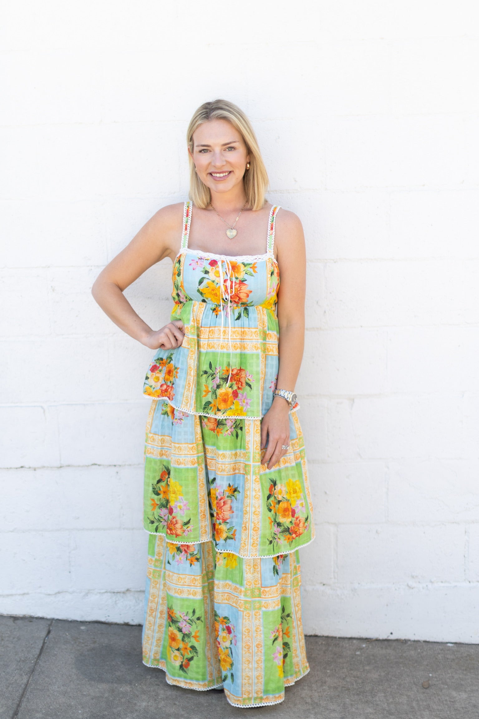 peyton midi dress Peyton Strapless Midi Dress Green Multi Red Multi / L